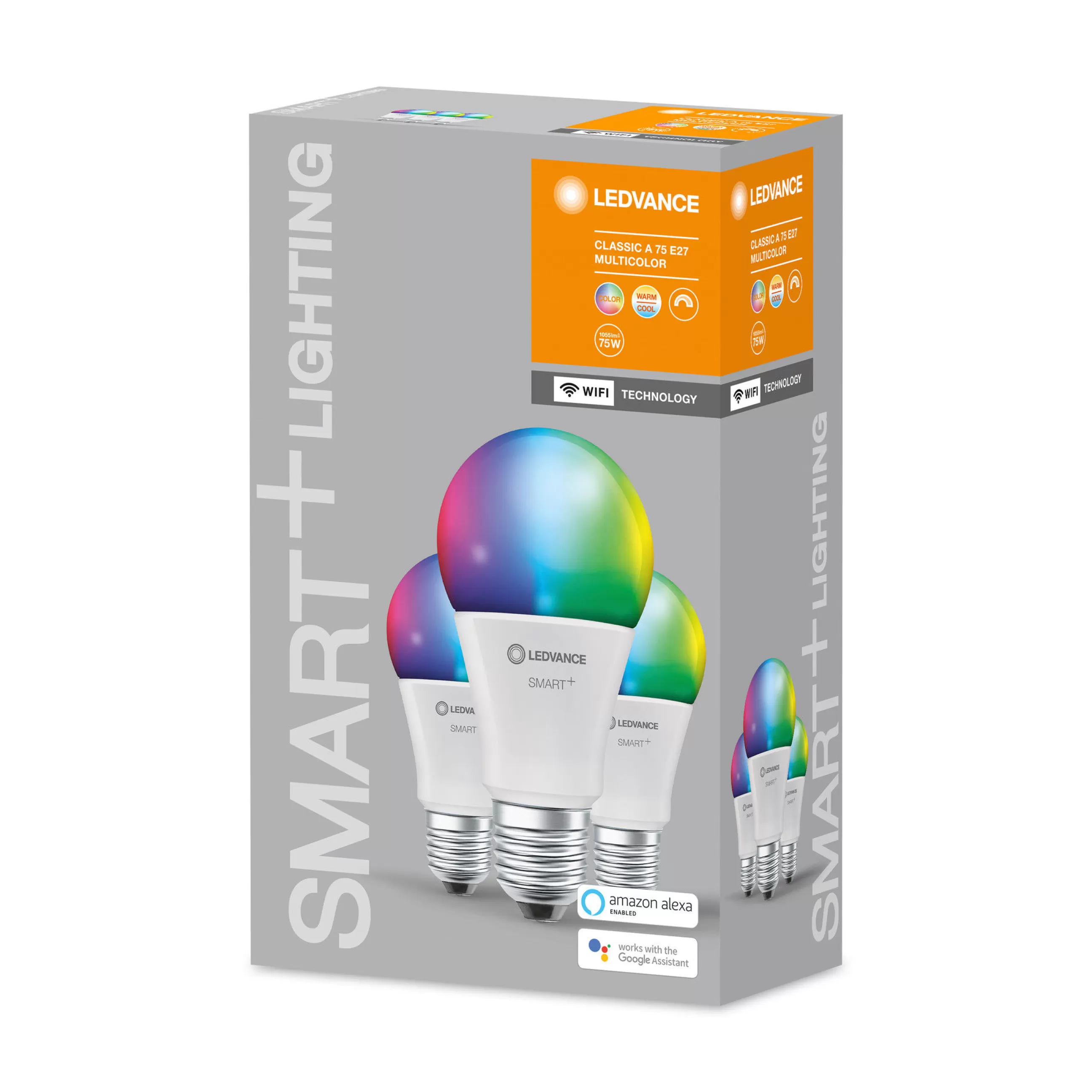 Ampoules Et Accessoires>Ledvance Ampoule Connectee E27 Smart+ Plastique Blanc / Lot De 3 - Standard - Multicolore Rgbw / 9,5W = 75W - Wifi / Variable - Depoli