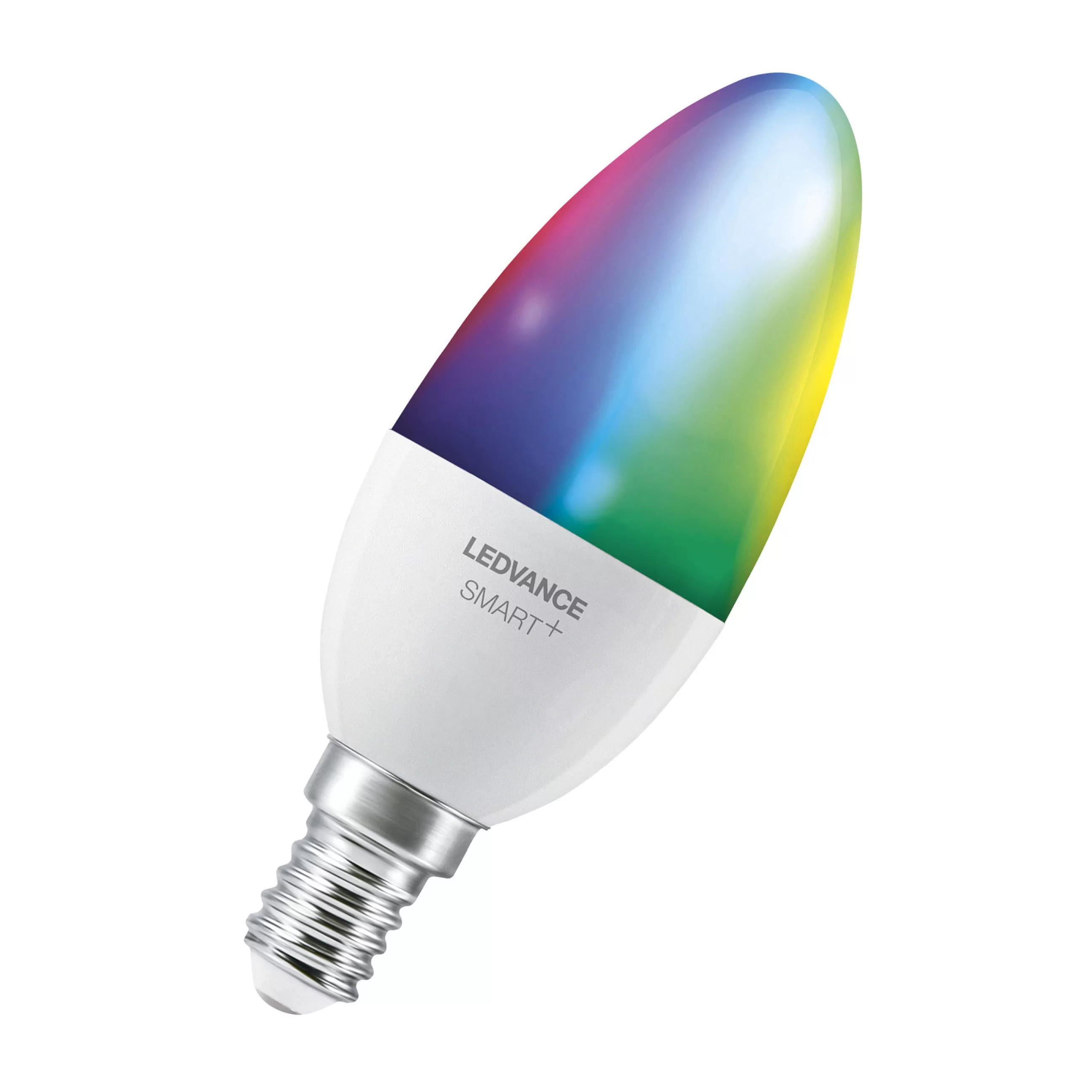Ampoules Et Accessoires>Ledvance Ampoule Led E14 Connectee Smart+ Plastique Blanc / Flamme - Multicolore Rgbw / 4,9W=40W - Wifi / Variable - Depoli
