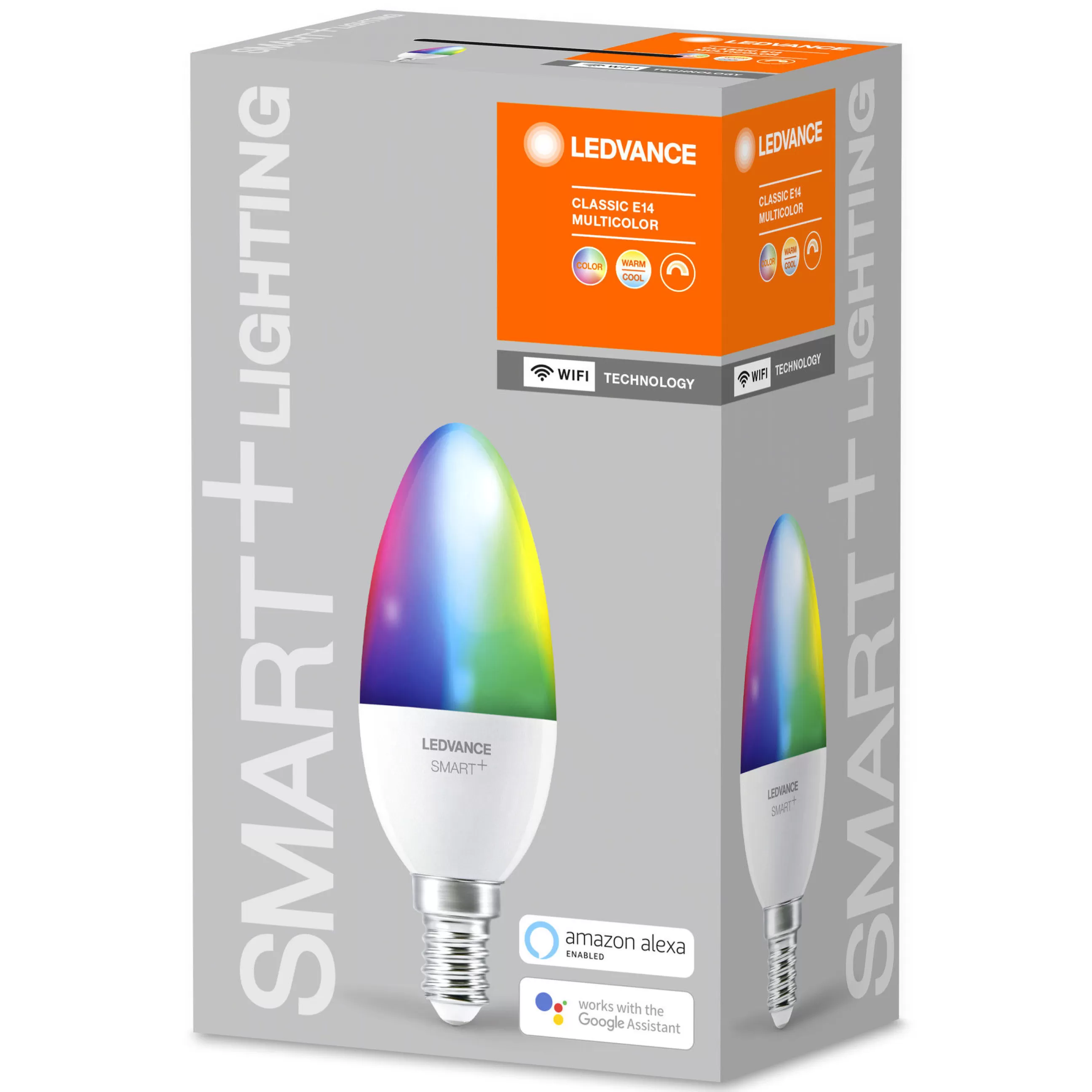Ampoules Et Accessoires>Ledvance Ampoule Led E14 Connectee Smart+ Plastique Blanc / Flamme - Multicolore Rgbw / 4,9W=40W - Wifi / Variable - Depoli