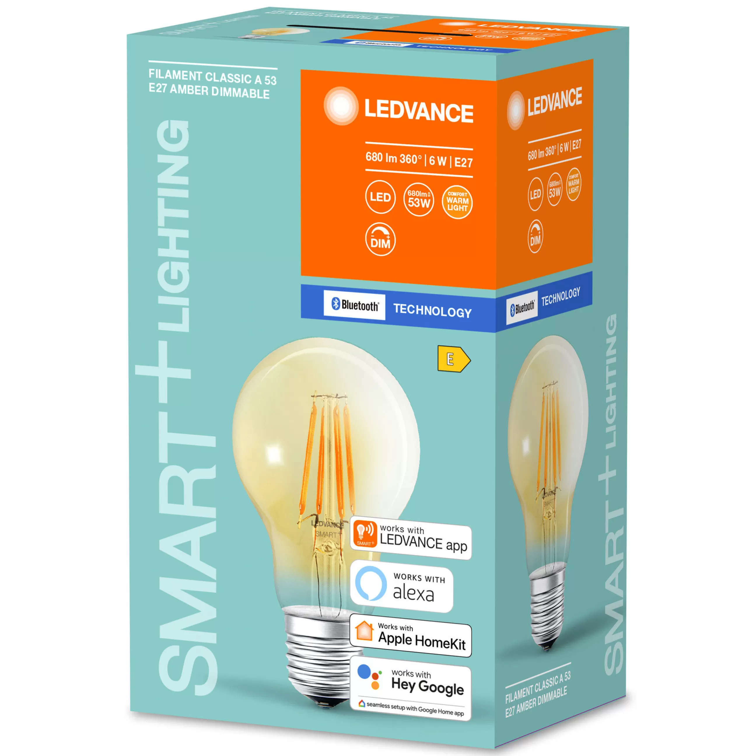 Ampoules Et Accessoires>Ledvance Ampoule Led E27 Connectee / Smart+ Verre Or / Filaments Standard - 6W = 60W / Bluetooth - Variable - Or Ambre