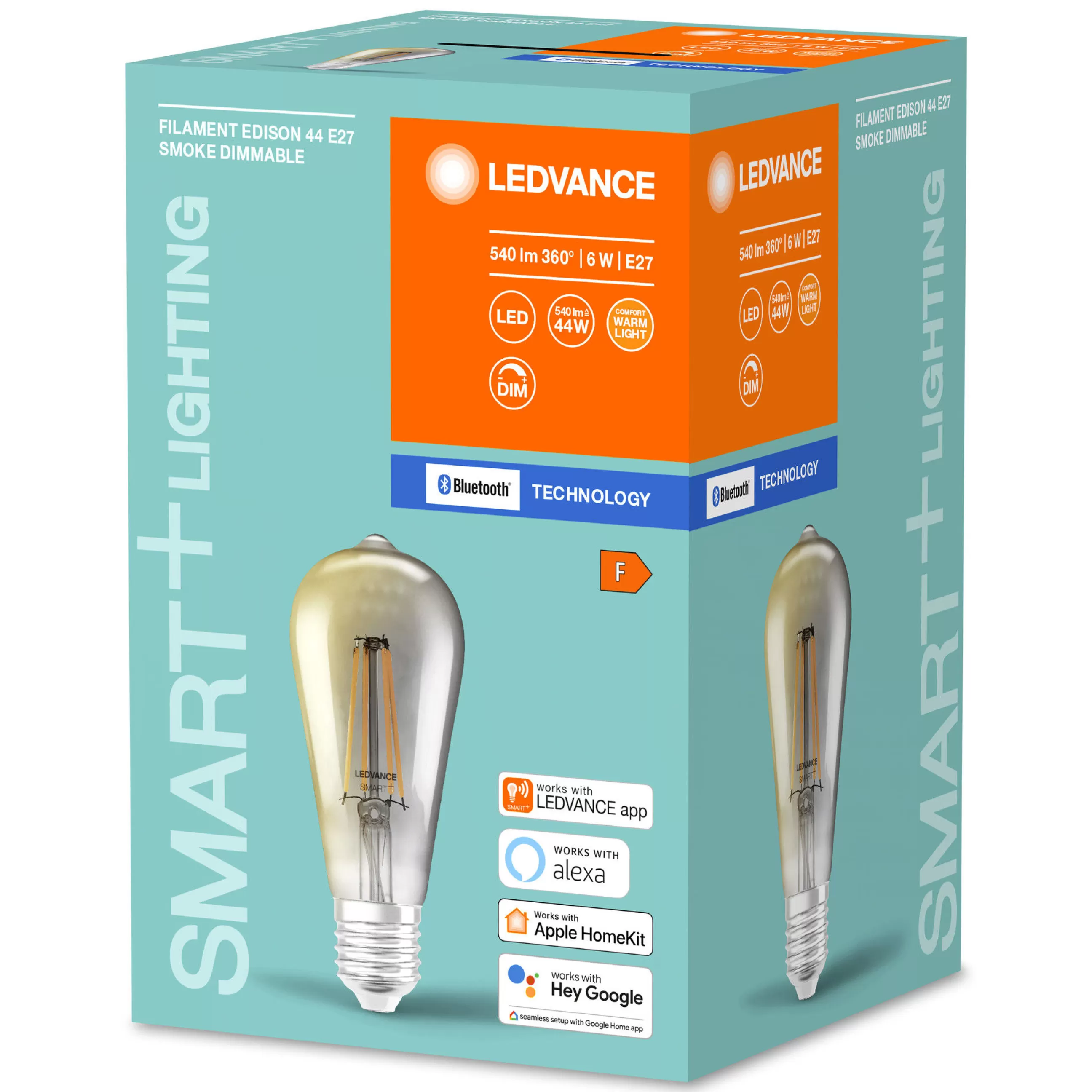 Ampoules Et Accessoires>Ledvance Ampoule Led E27 Connectee Smart+ Verre Gris / Filaments Edison - 6W = 60W / Bluetooth - Variable - Fume