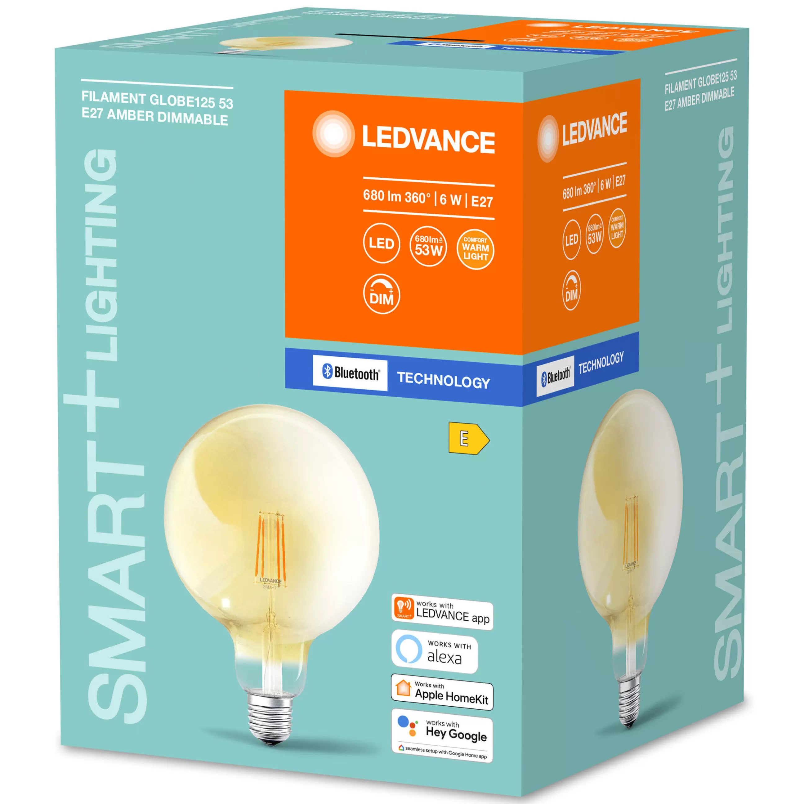 Ampoules Et Accessoires>Ledvance Ampoule Led E27 Connectee Smart+ Verre Or / Filaments Globe - 6W = 60W / Bluetooth - Variable - Or Ambre