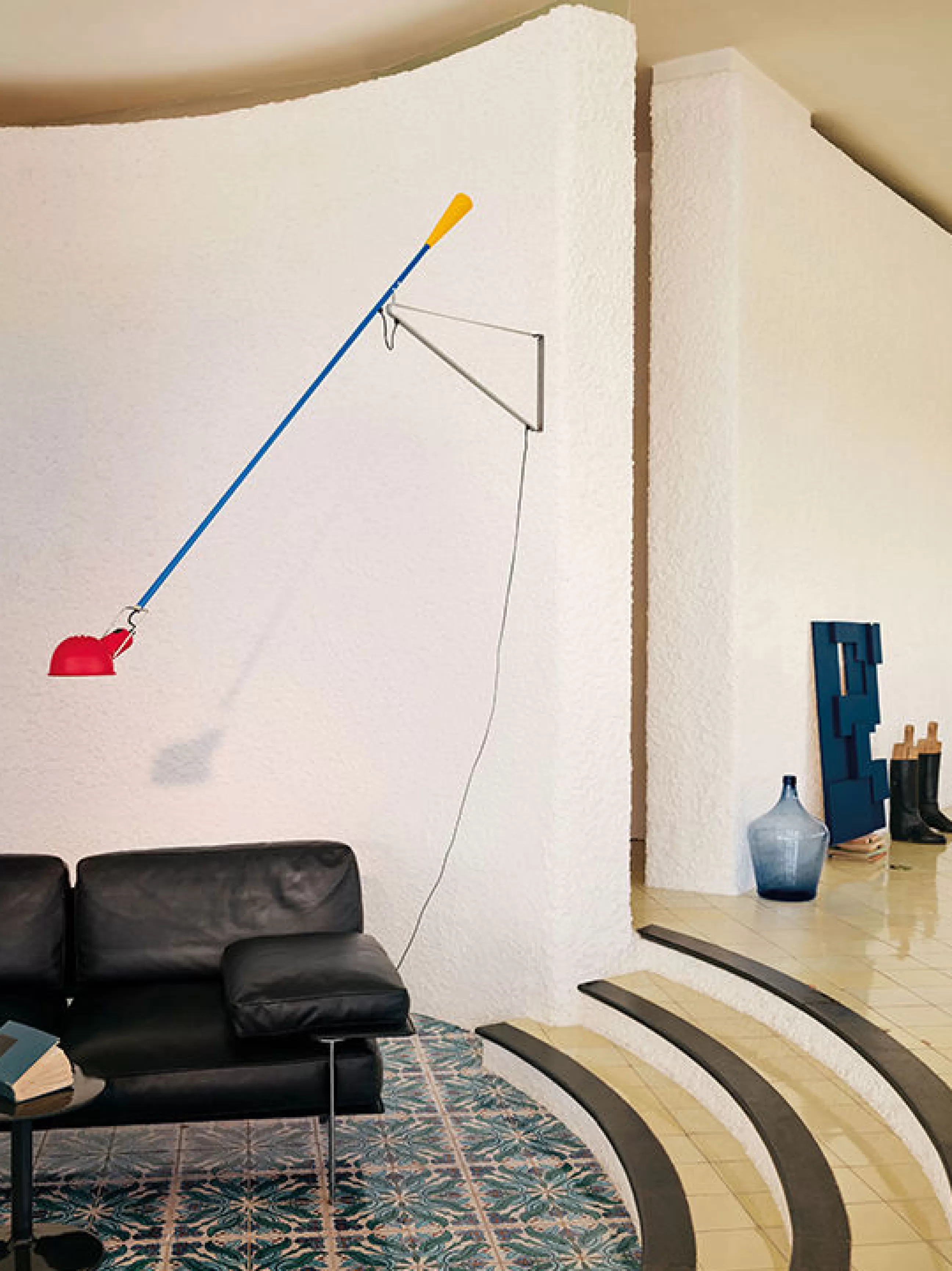 Luminaires Iconiques>Flos Applique Avec Prise 265 Metal/ L 205 Cm - Modele De 1973 - Bleu - Gris - Jaune - Rouge