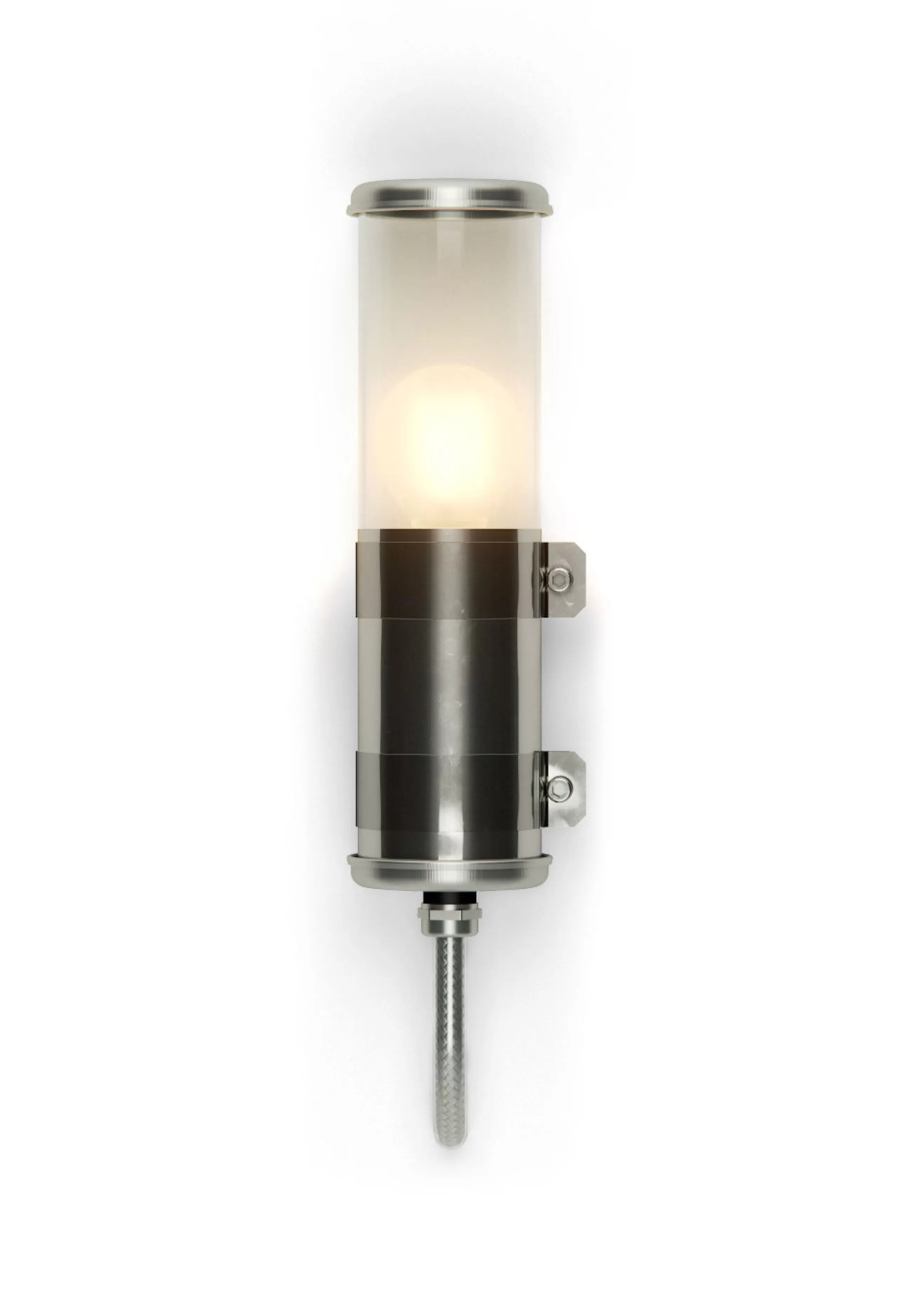 Luminaires De Salle De Bains>SAMMODE STUDIO Applique D'extérieur Bendz Argent Metal Metal / H 30Cm - Transparent - Acier - Transparent
