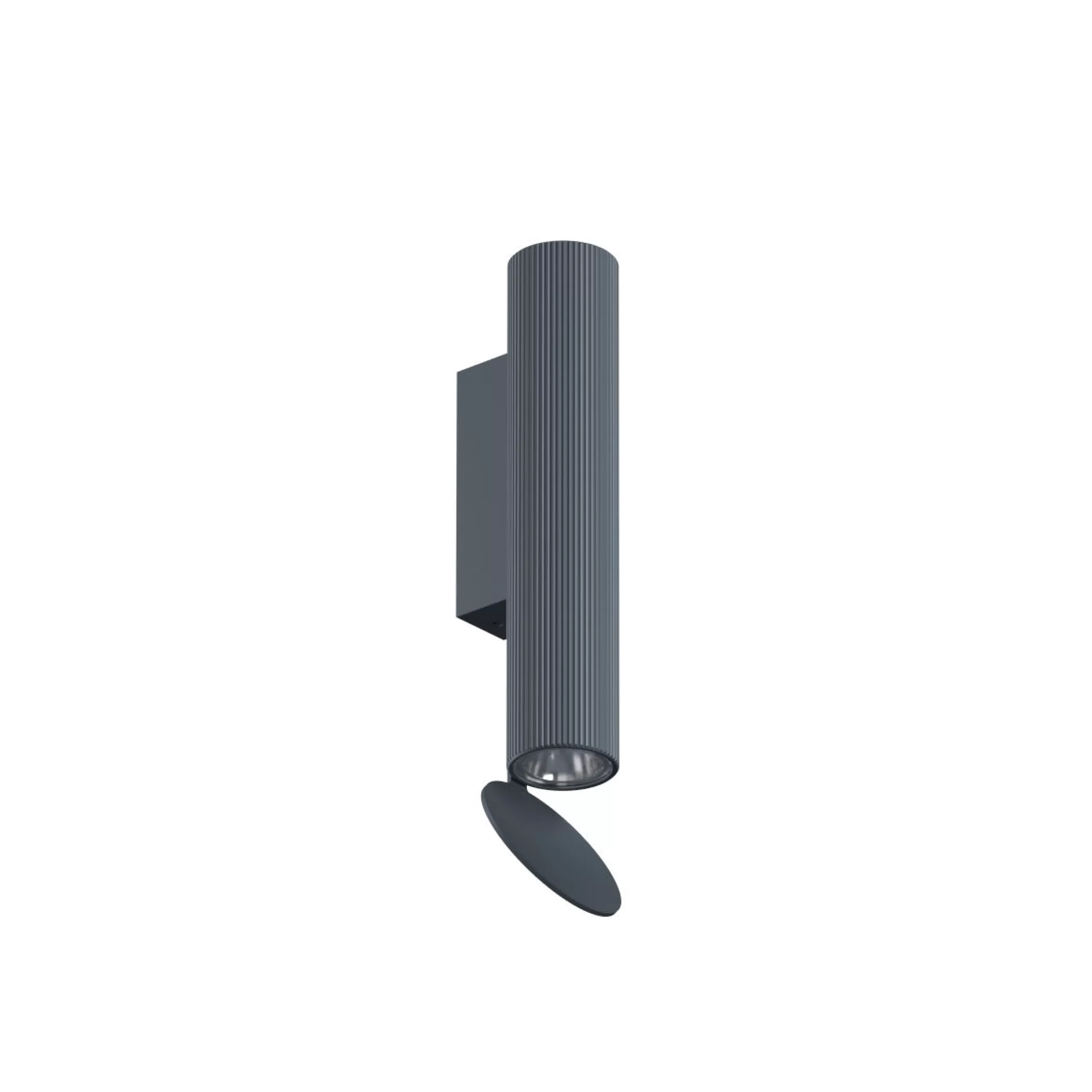 Luminaires De Salle De Bains>Flos Applique Flauta Riga Indoor Metal Bleu / Led - H 22,5 Cm - Rayures Verticales - Bleu Acier