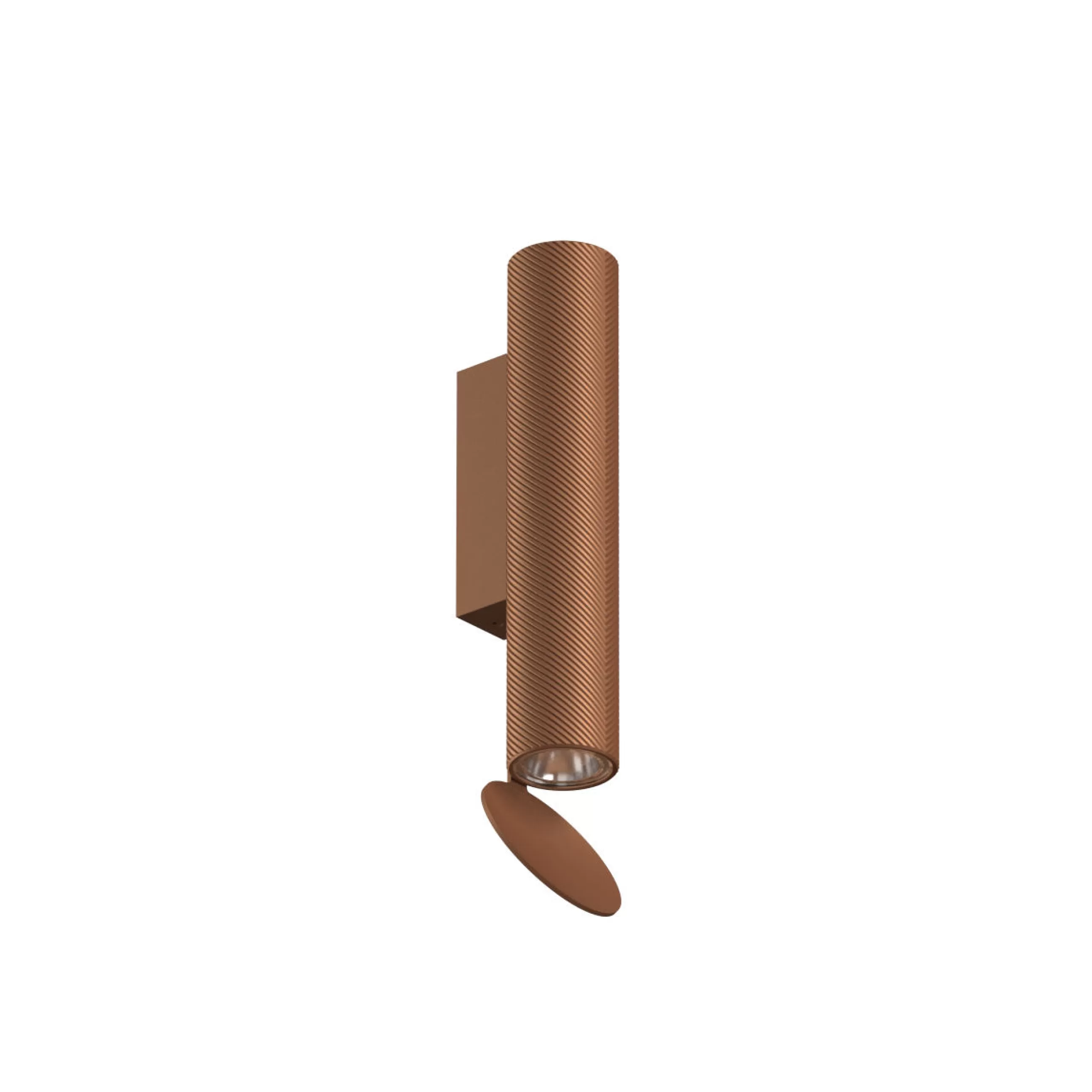 Luminaires De Salle De Bains>Flos Applique Flauta Spiga Indoormetal / Led - H 22,5 Cm - Motif Chevron - Cuivre