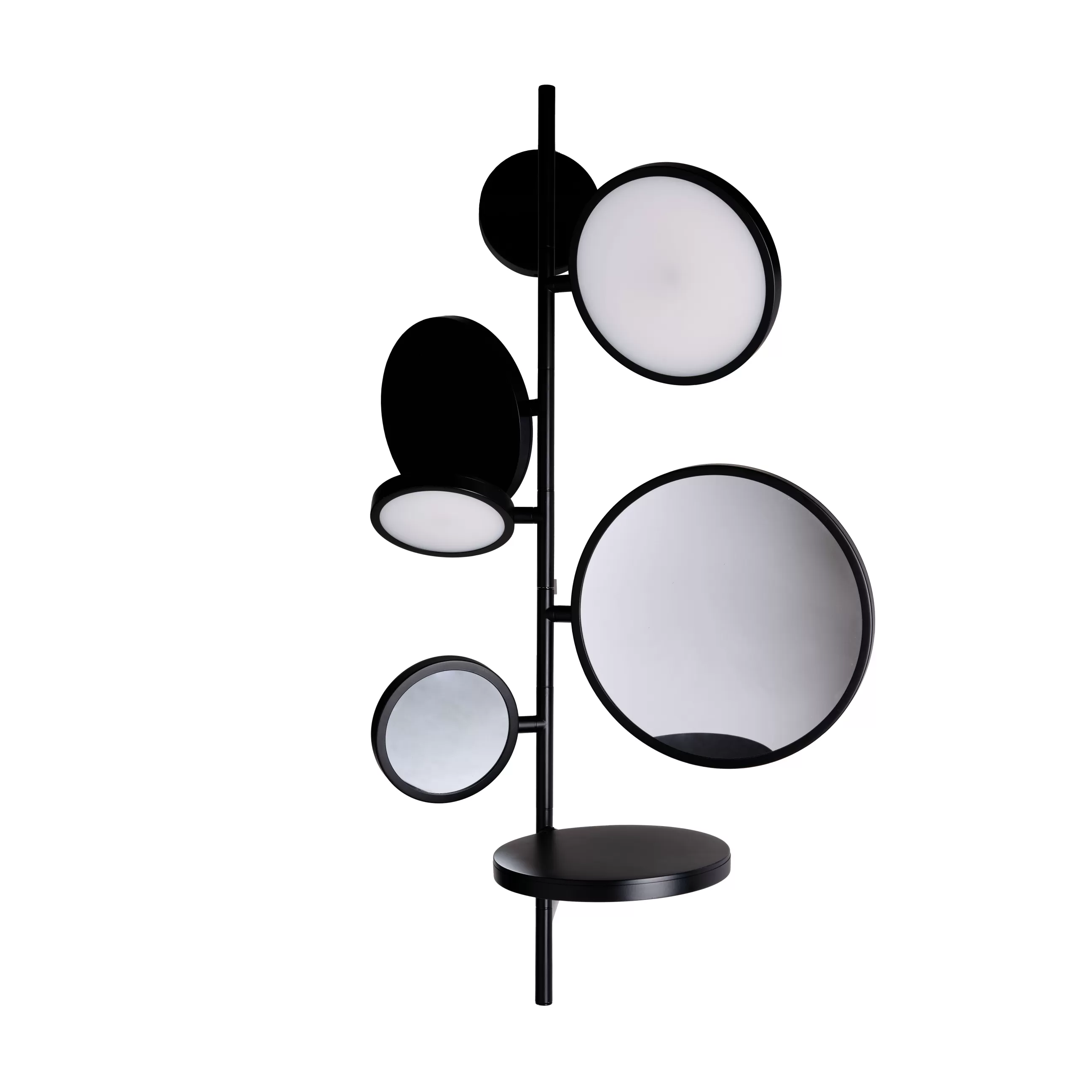 Luminaires De Salle De Bains>DCW editions Applique Salle De Bains Tell Me Stories Metal/ Led - 2 Miroirs + 2 Etageres - H 86,5 Cm - Noir