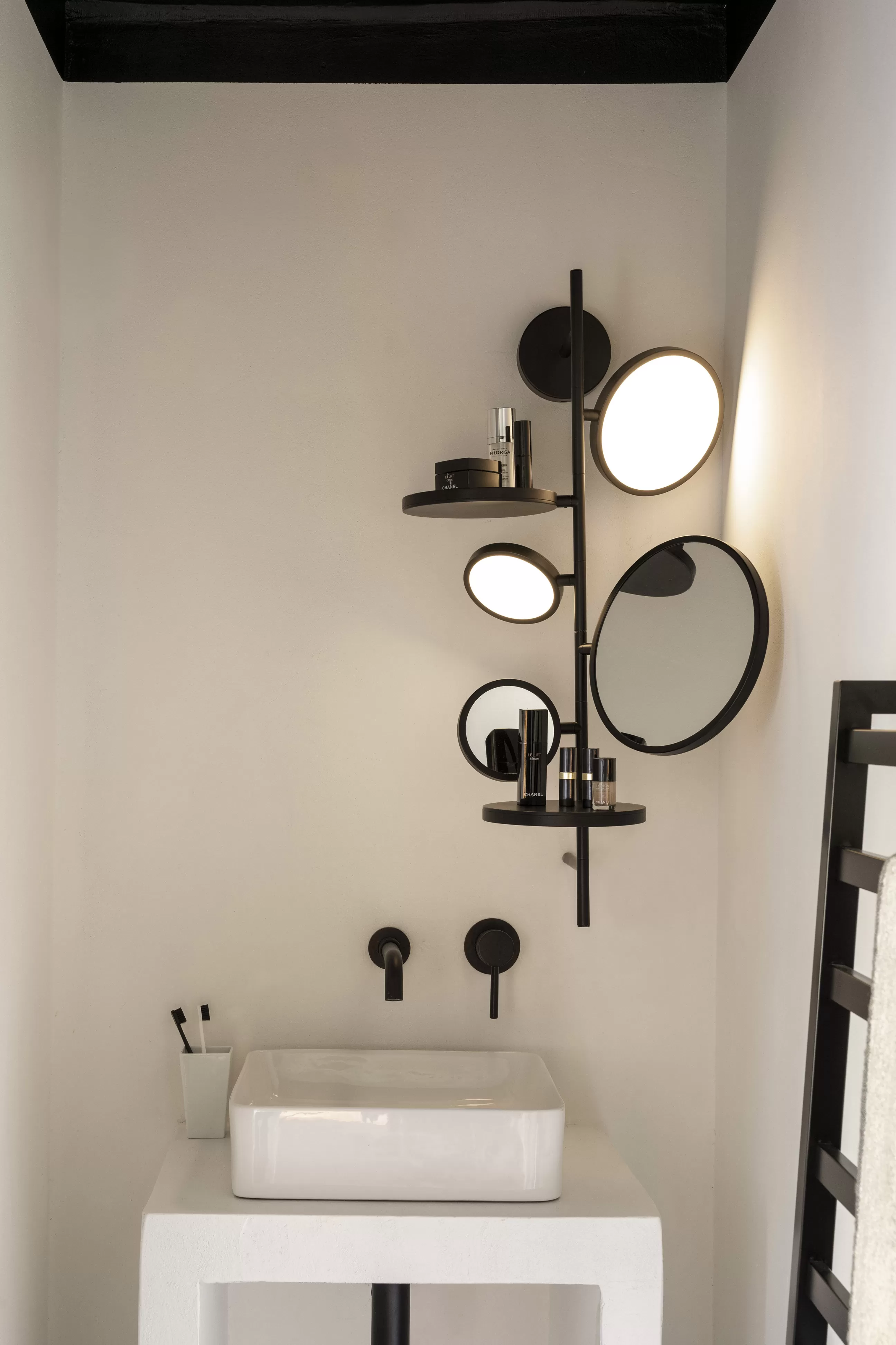 Luminaires De Salle De Bains>DCW editions Applique Salle De Bains Tell Me Stories Metal/ Led - 2 Miroirs + 2 Etageres - H 86,5 Cm - Noir