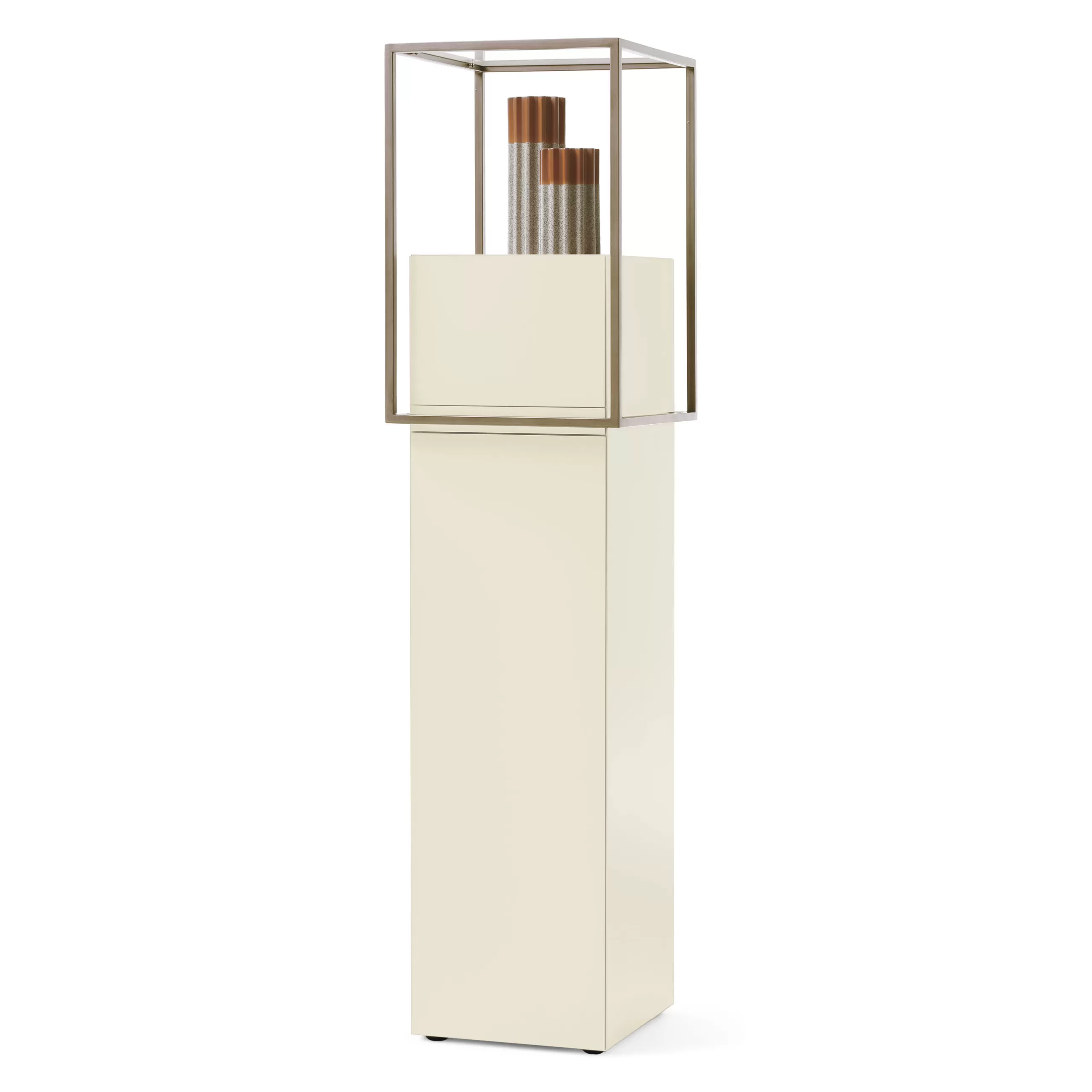 Commodes Buffets Armoires>Mogg Armoire Zoom Tower Bois Beige / 45 X 53 Cm X H 187 Cm - 2 Portes - Beige - Bronze Satine