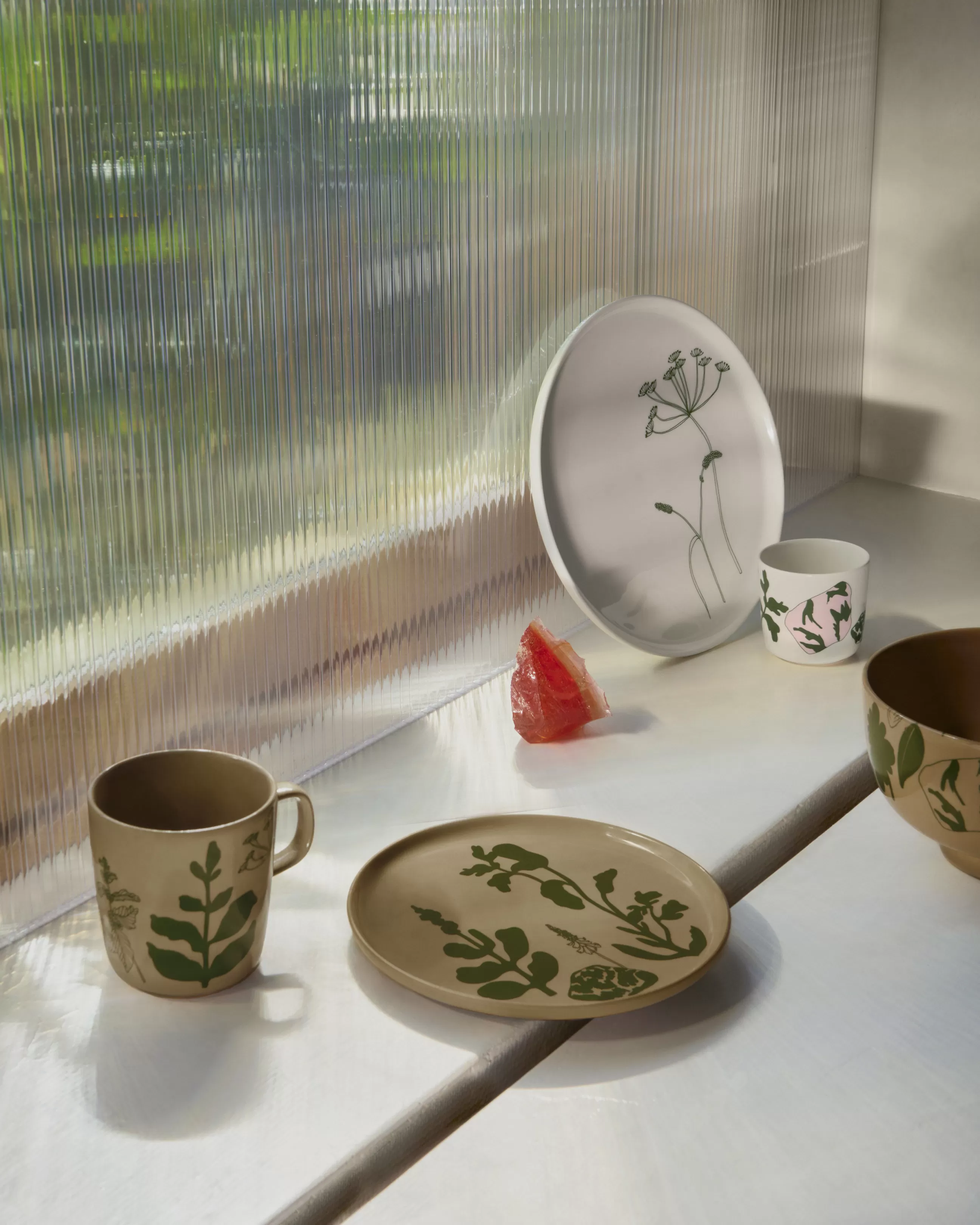 Assiettes>Marimekko Assiette A Dessert Elokuun Varjot Ceramique Vert / O 20 Cm - Terre - Vert