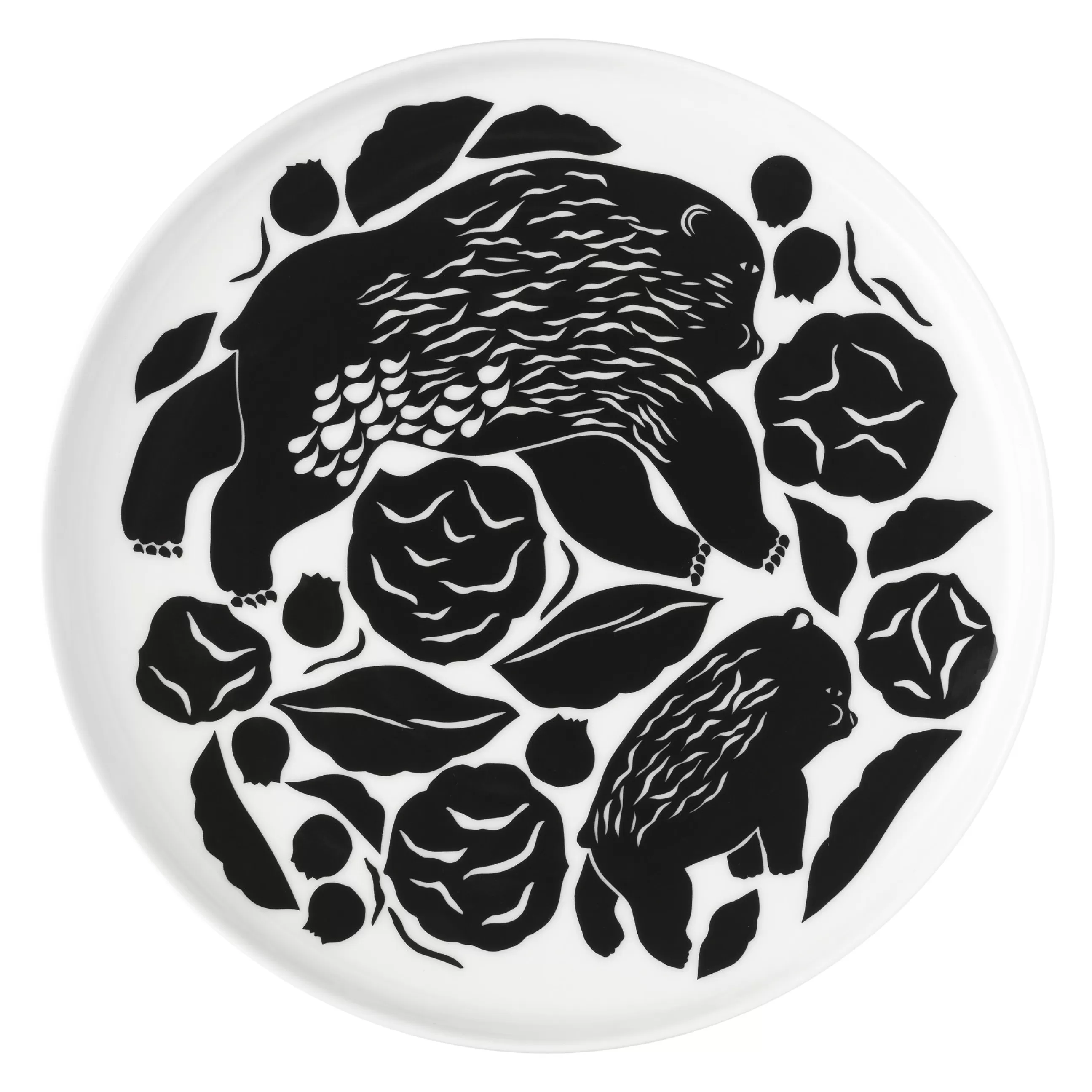 Assiettes>Marimekko Assiette A Dessert Karhuemo Ceramique Vert / O 20 Cm - Blanc - Vert Fonce