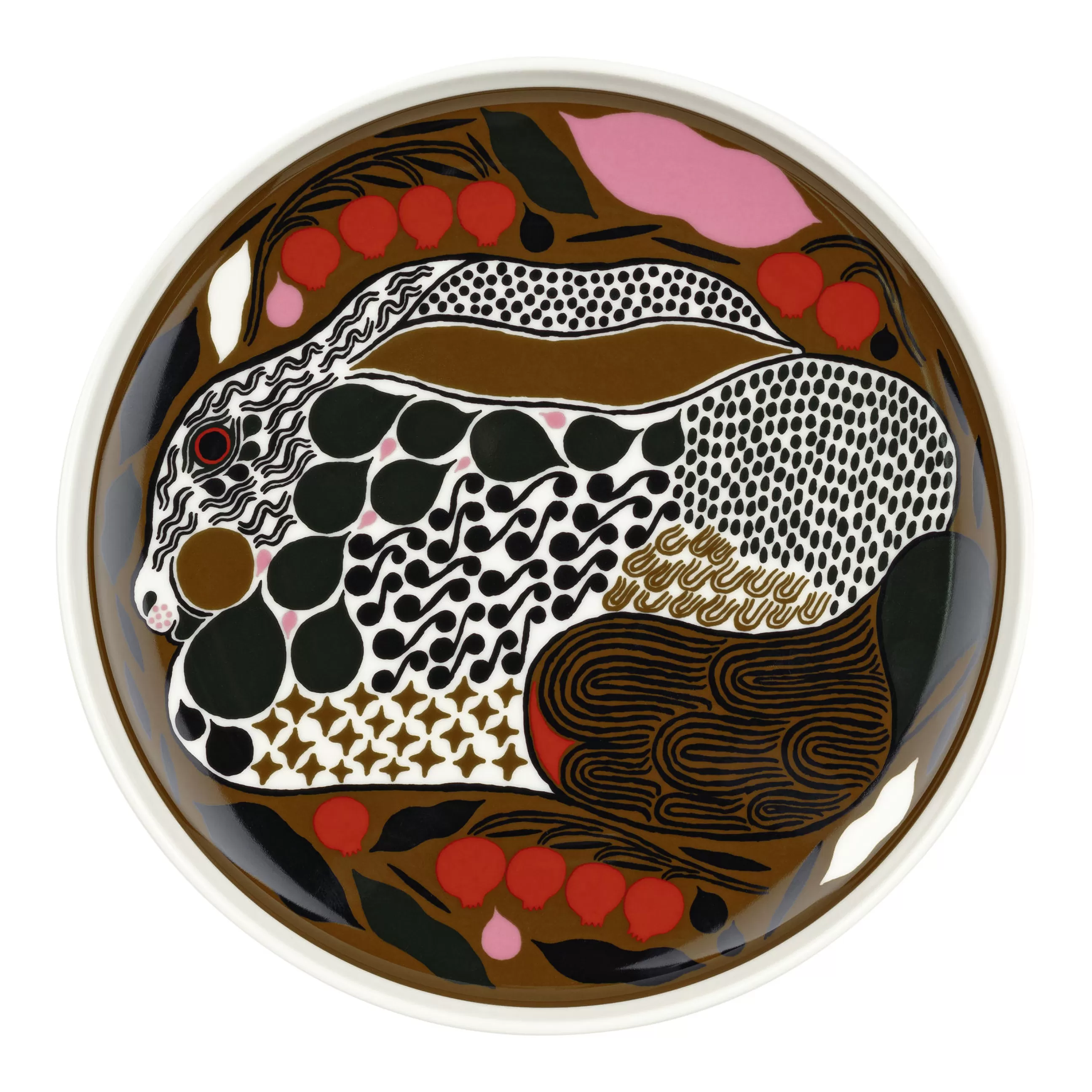 Assiettes>Marimekko Assiette A Dessert Rusakko Ceramique Multicolore / O 20 Cm - Brun