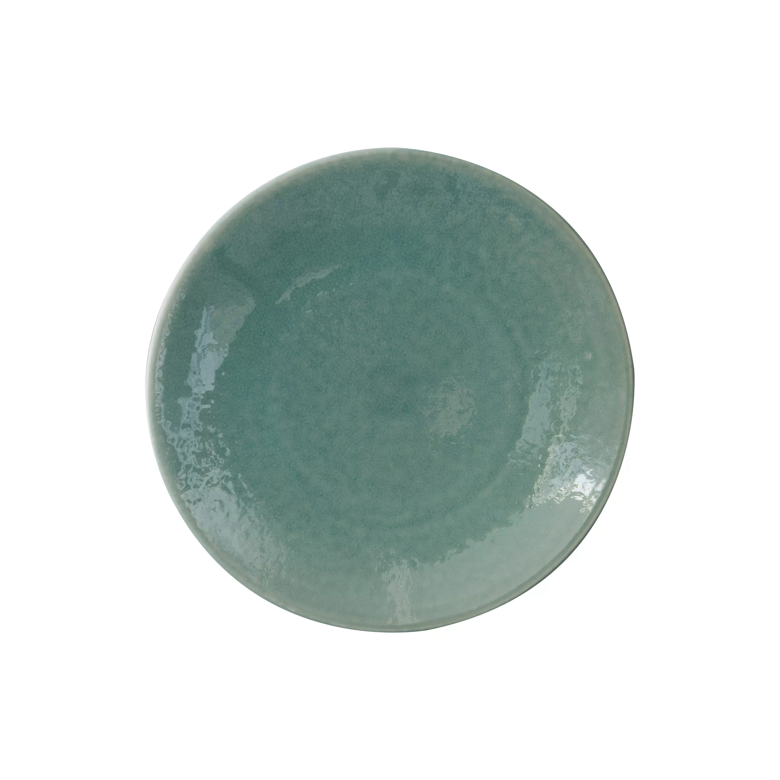 Assiettes>Jars Ceramistes Assiette A Dessert Tourron Ceramique Vert / O 20 Cm - Gres Fait Main - Jade