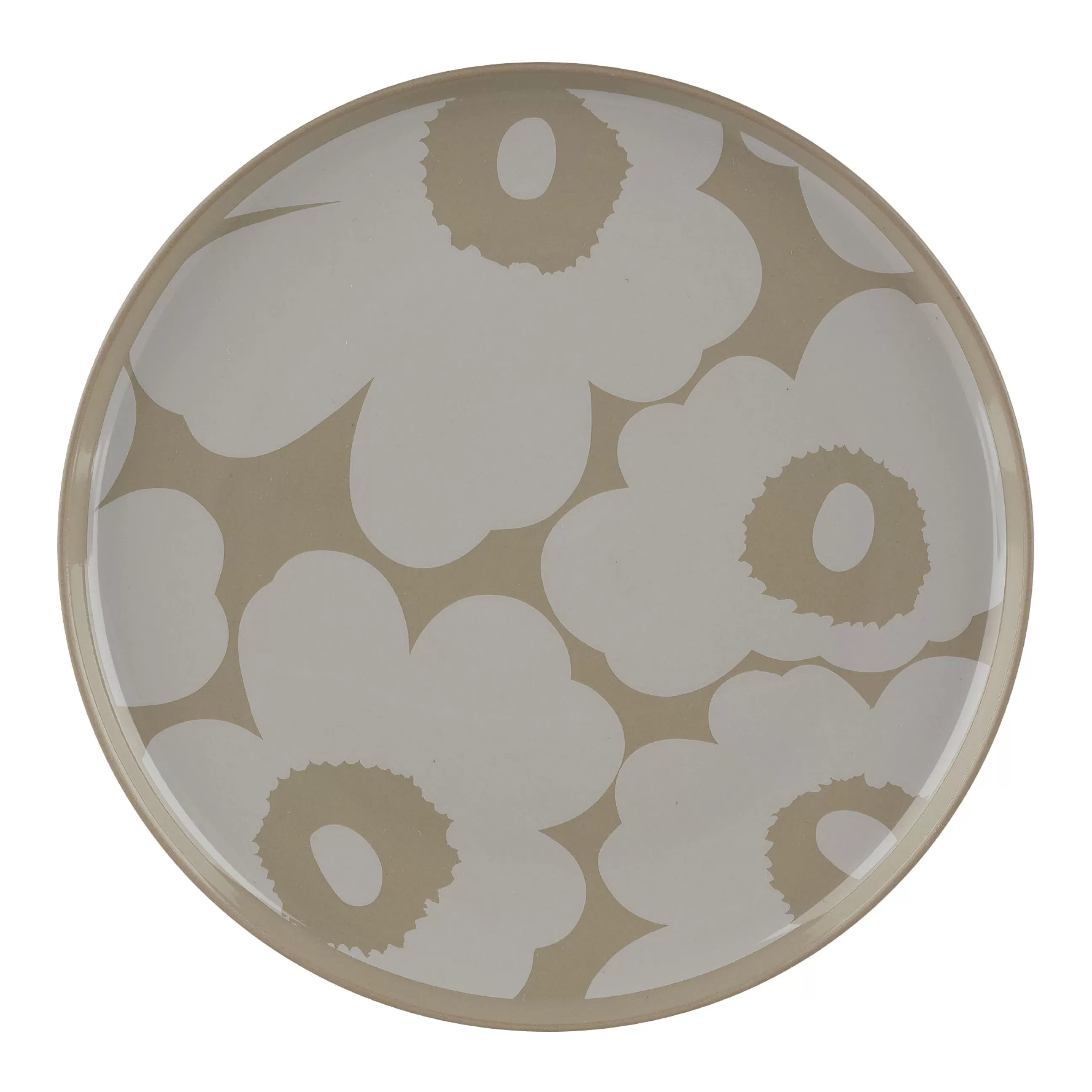 Assiettes>Marimekko Assiette A Dessert Unikko Ceramique Beige / O 20 Cm - Argile - Blanc