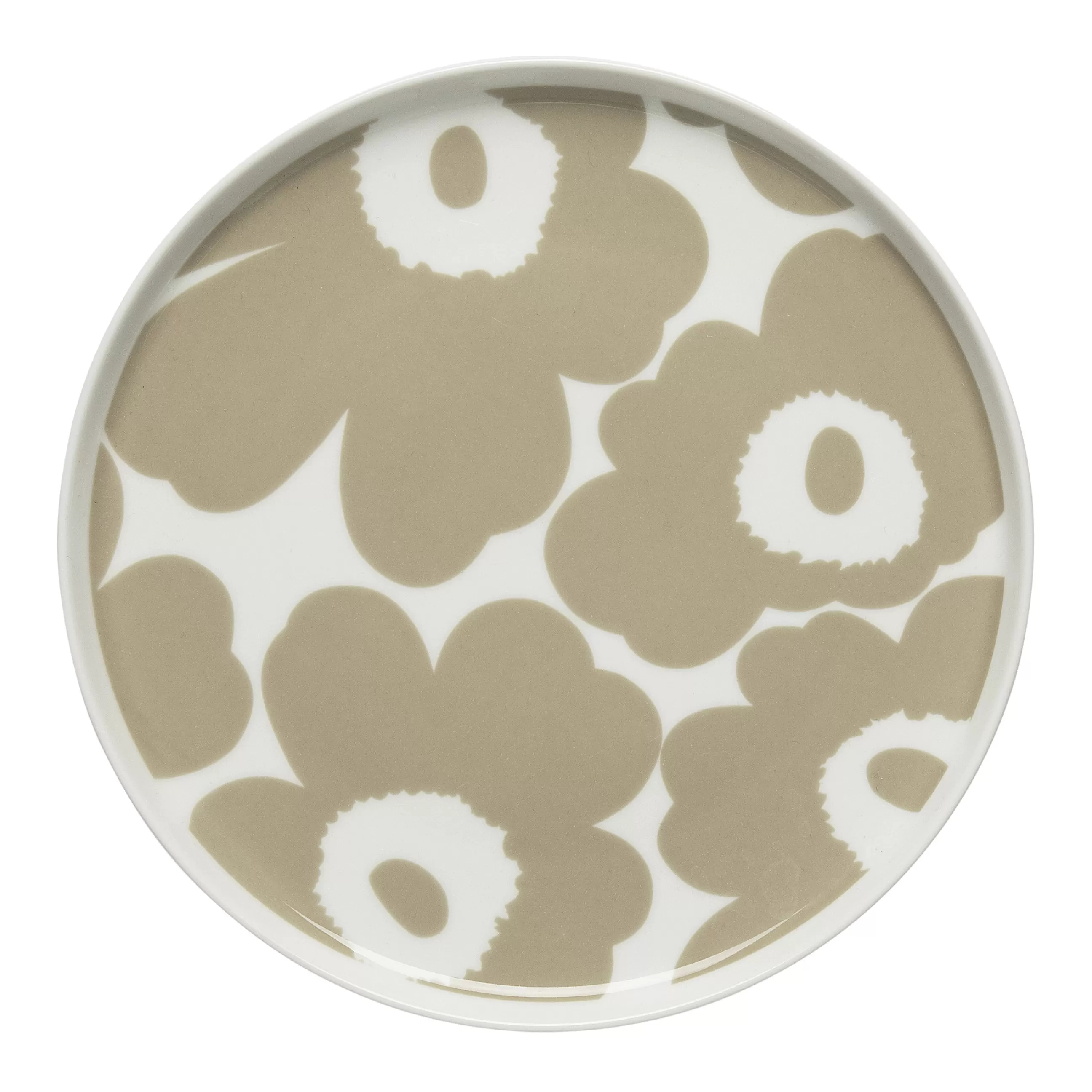 Assiettes>Marimekko Assiette A Dessert Unikko Ceramique Beige / O 20 Cm - Beige - Blanc