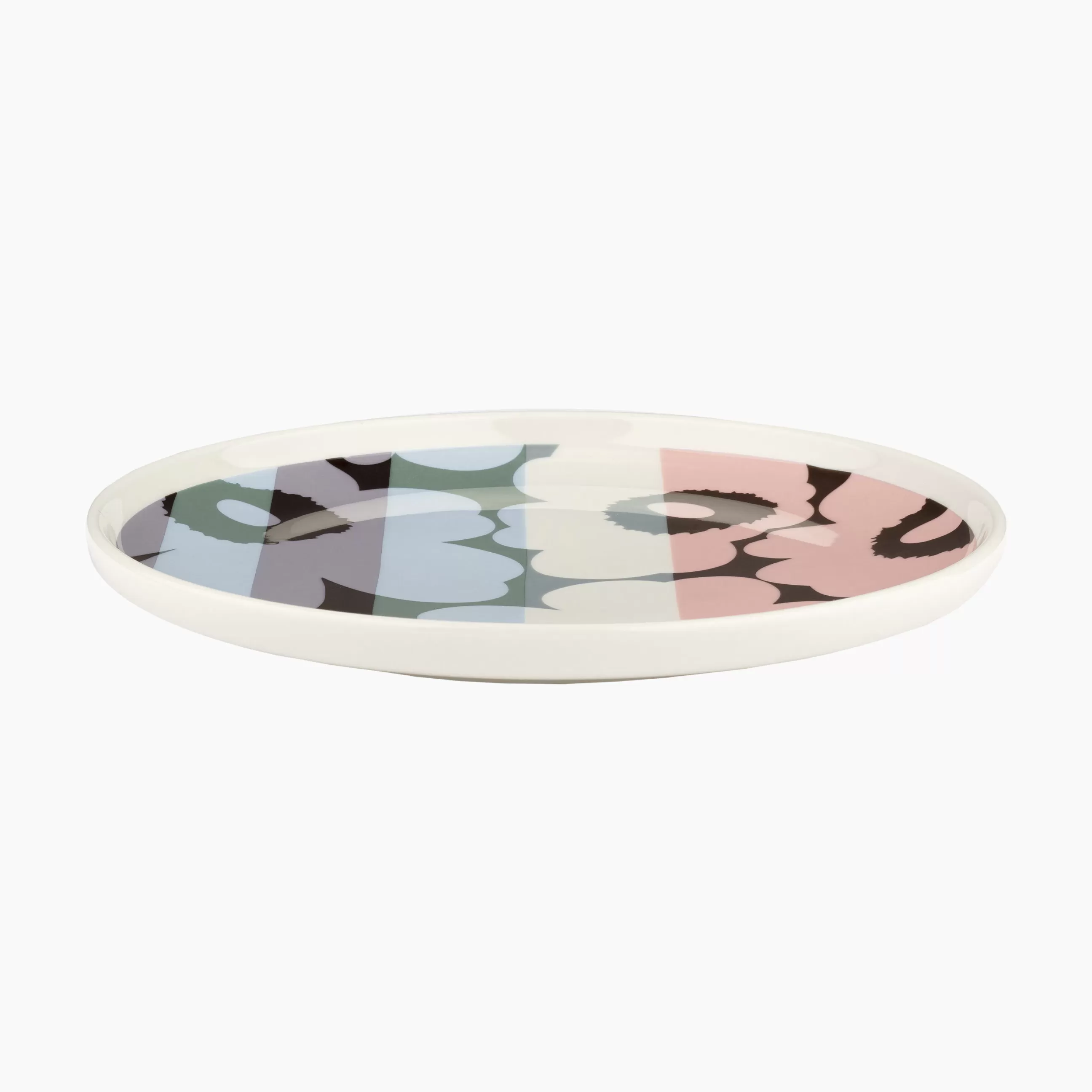 Assiettes>Marimekko Assiette A Dessert Unikko Ralli Ceramique Multicolore / O 20 Cm - Bleu Ciel - Rose