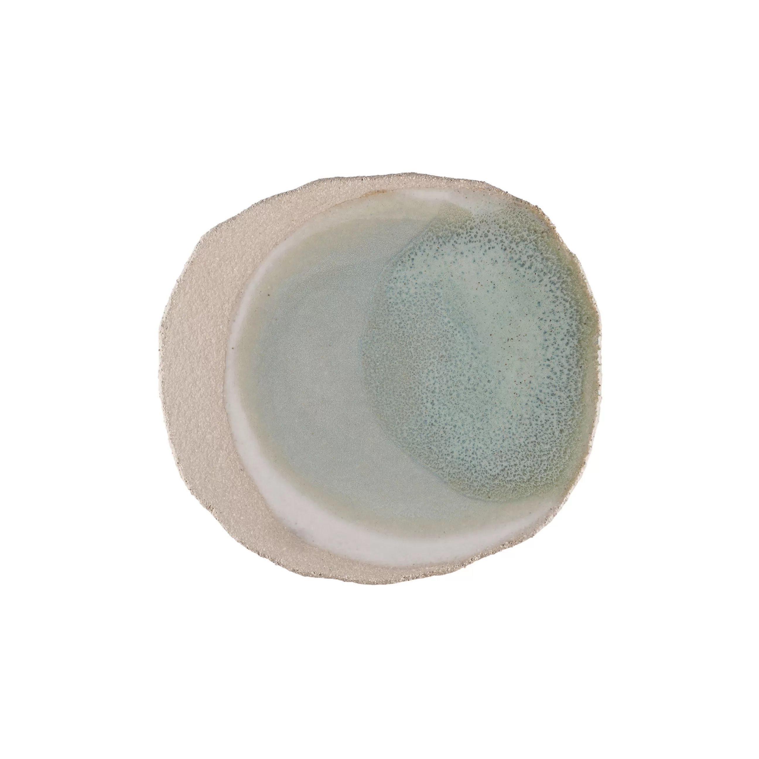 Assiettes>Jars Ceramistes Assiette A Dessert Wabi Ceramique/ 23 X 21 Cm - Gres Fait Main - Vert
