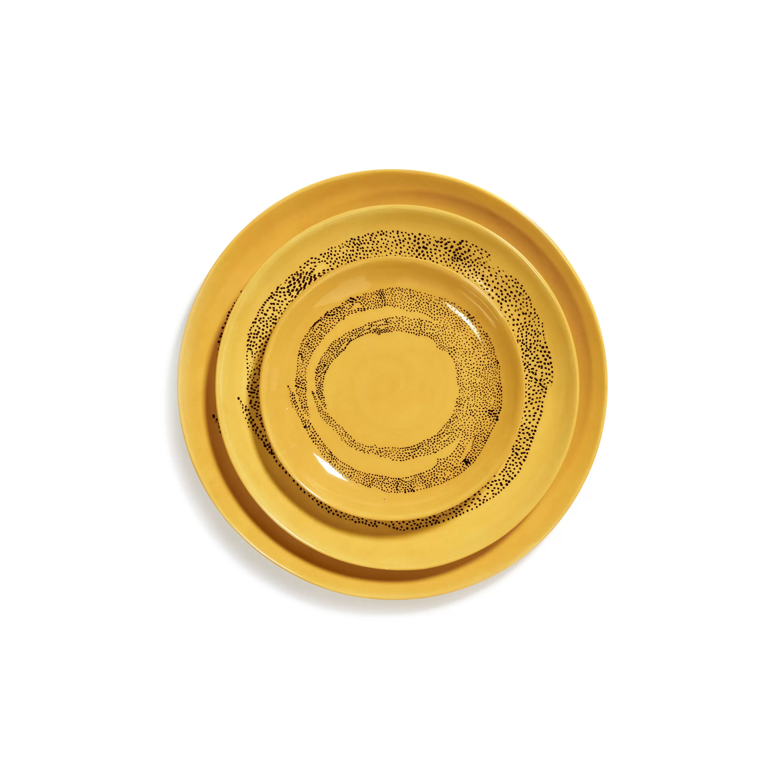 Assiettes>Serax Assiette A Mignardises Feast Ceramique Jaune Xs / O 16 Cm - Jaune - Noir
