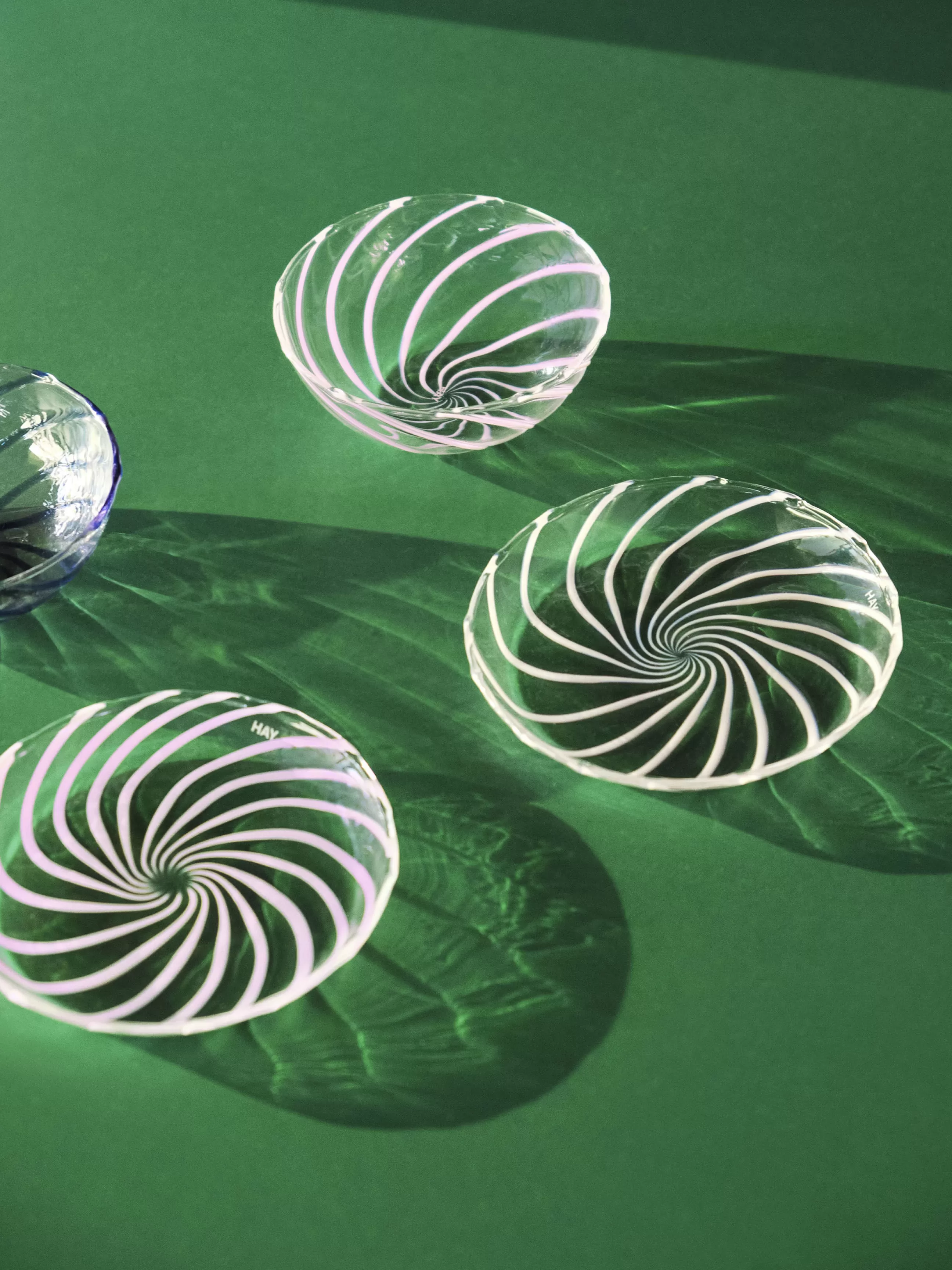 Assiettes>Hay Assiette A Mignardises Spin Verre Rose Transparent / Set De 2 - Verre - Rose - Transparent
