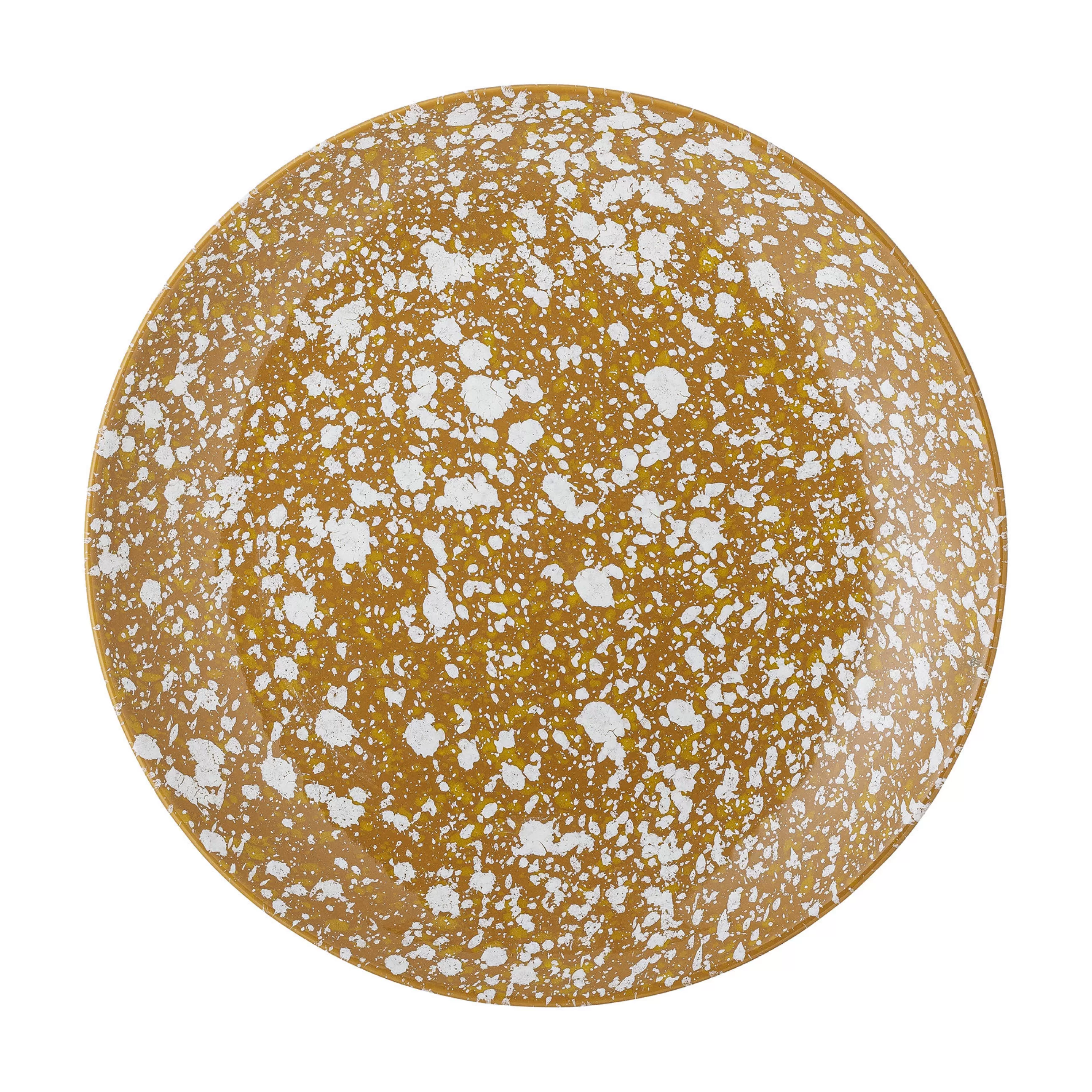 Assiettes>Bloomingville Assiette Carmel Ceramique Jaune Marron / O 26 Cm - Gres - Blanc - Ocre