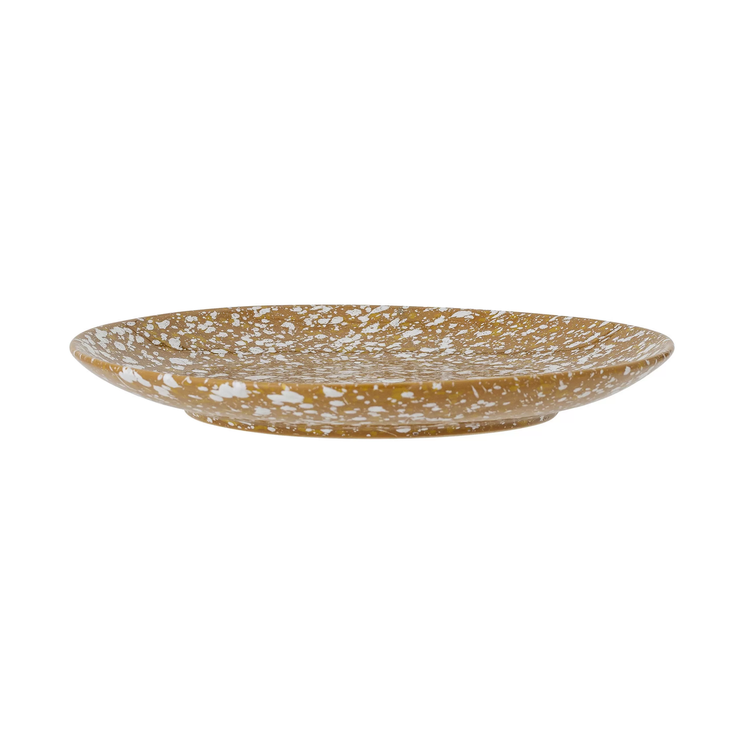 Assiettes>Bloomingville Assiette Carmel Ceramique Jaune Marron / O 26 Cm - Gres - Blanc - Ocre