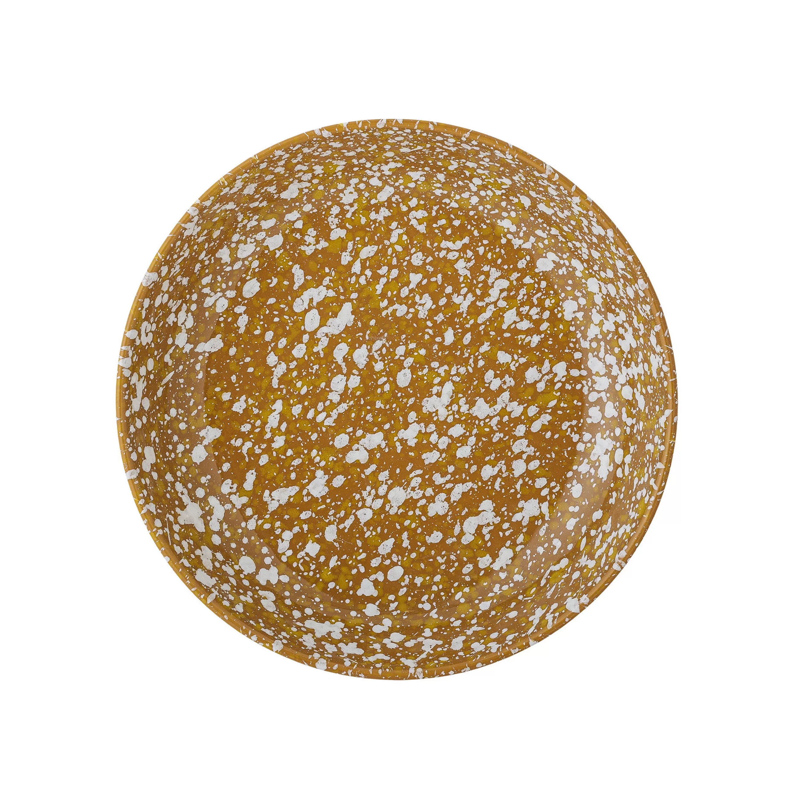 Assiettes>Bloomingville Assiette Creuse Carmel Ceramique Jaune Marron / O 21 Cm - Gres - Blanc - Ocre