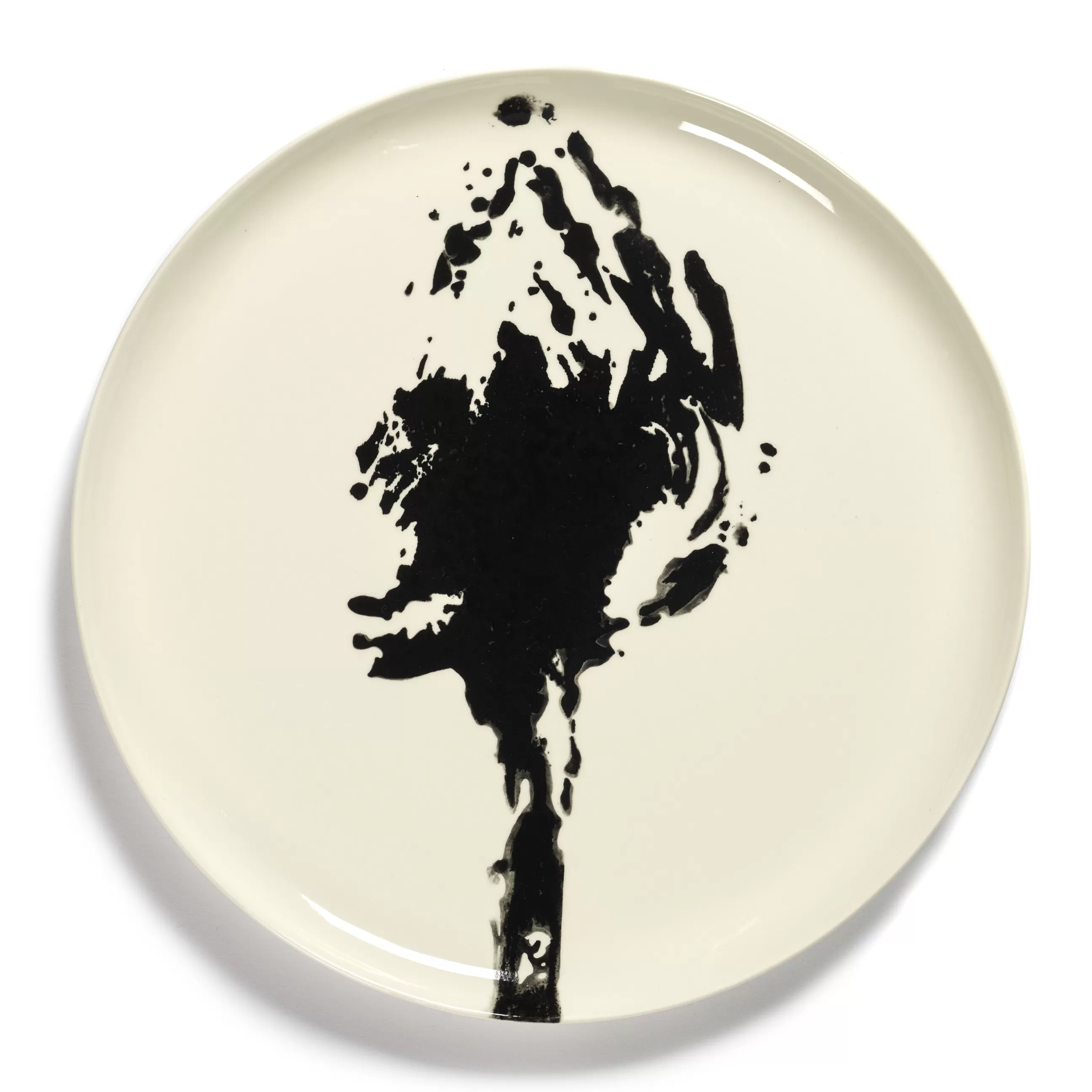 Assiettes>Serax Assiette De Presentation Feast Ceramique Blanc / O 35 X H 2 Cm - Blanc - Noir