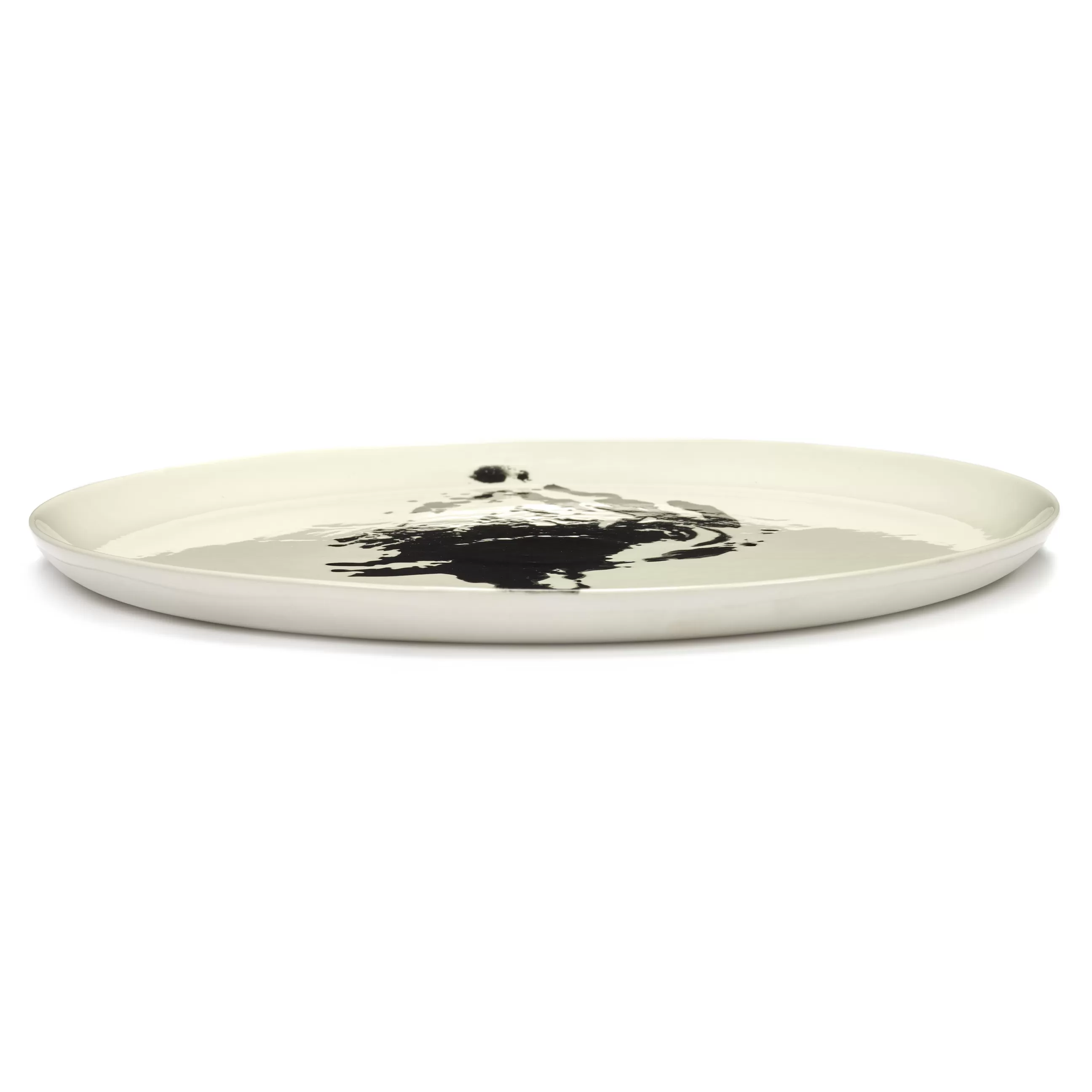 Assiettes>Serax Assiette De Presentation Feast Ceramique Blanc / O 35 X H 2 Cm - Blanc - Noir