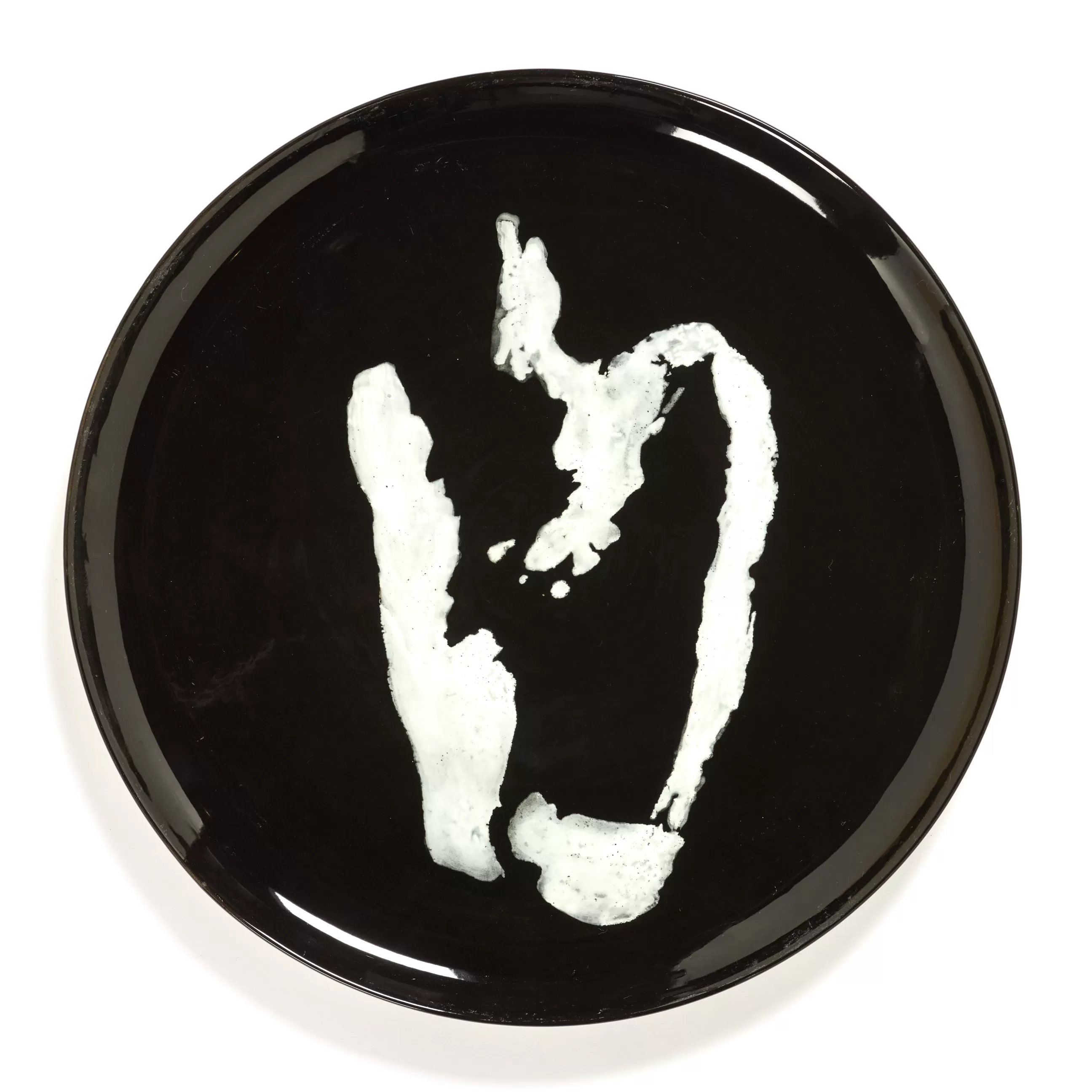 Assiettes>Serax Assiette De Presentation Feast Ceramique Noir / O 35 X H 2 Cm - Blanc - Noir