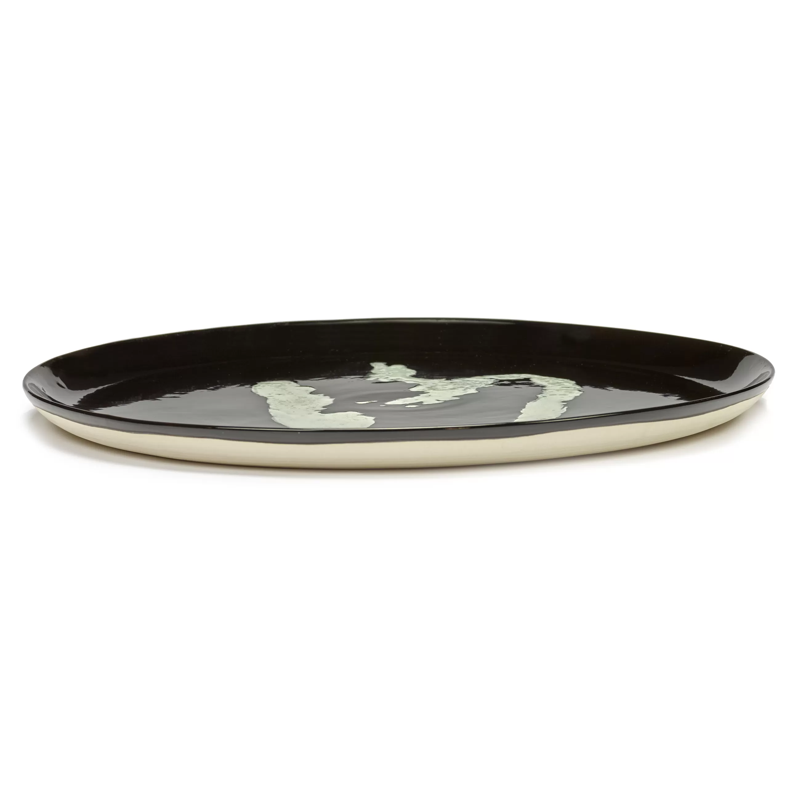 Assiettes>Serax Assiette De Presentation Feast Ceramique Noir / O 35 X H 2 Cm - Blanc - Noir