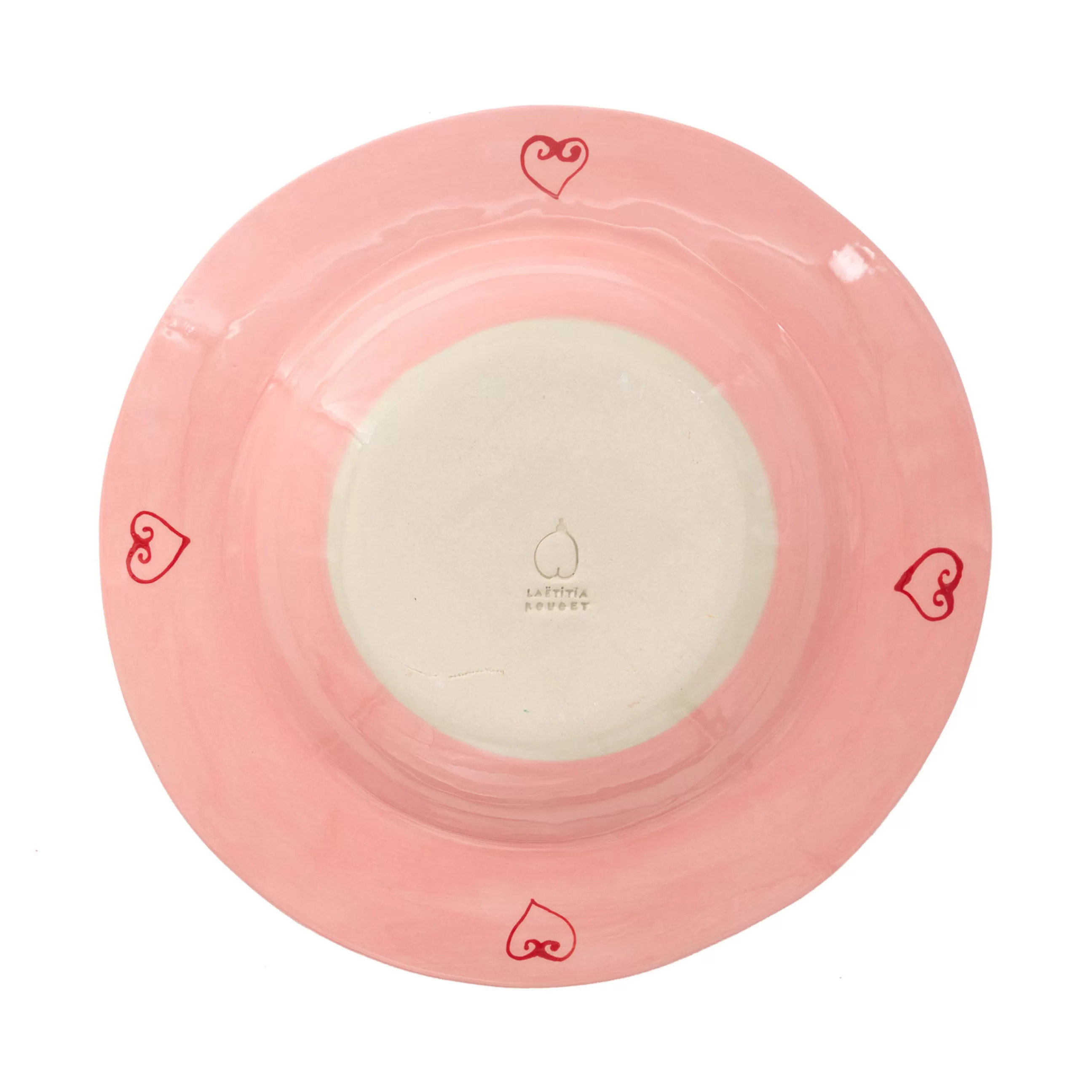 Assiettes>LAETITIA ROUGET Assiette Tulip Ceramique Rose Rouge / O 26 Cm - Peint A La Main - Rose - Rouge