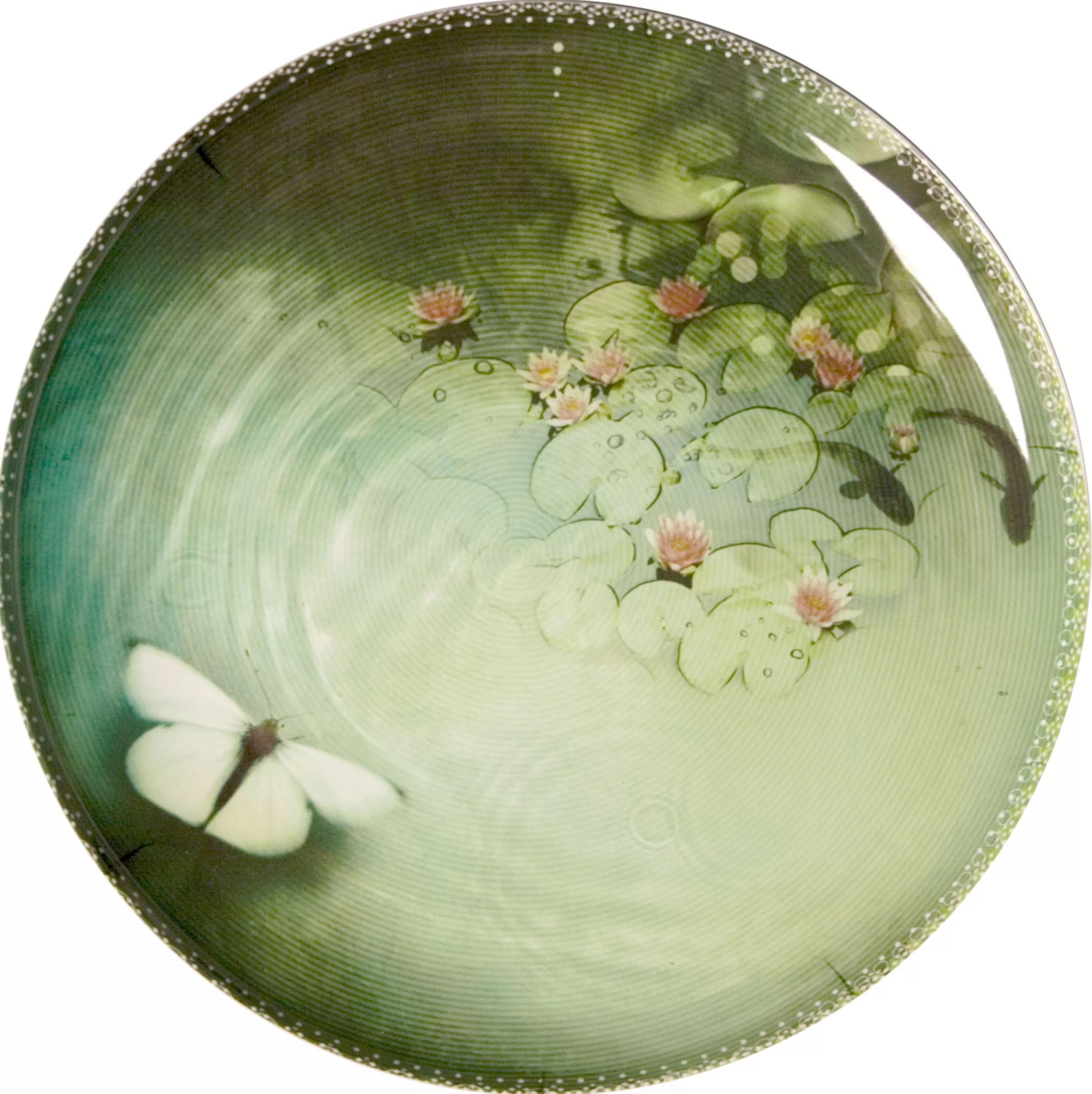 Assiettes>Ibride Assiette Yuan Plastique Vert / Set De 4 - O 25 Cm / Melamine - Noir - Vert