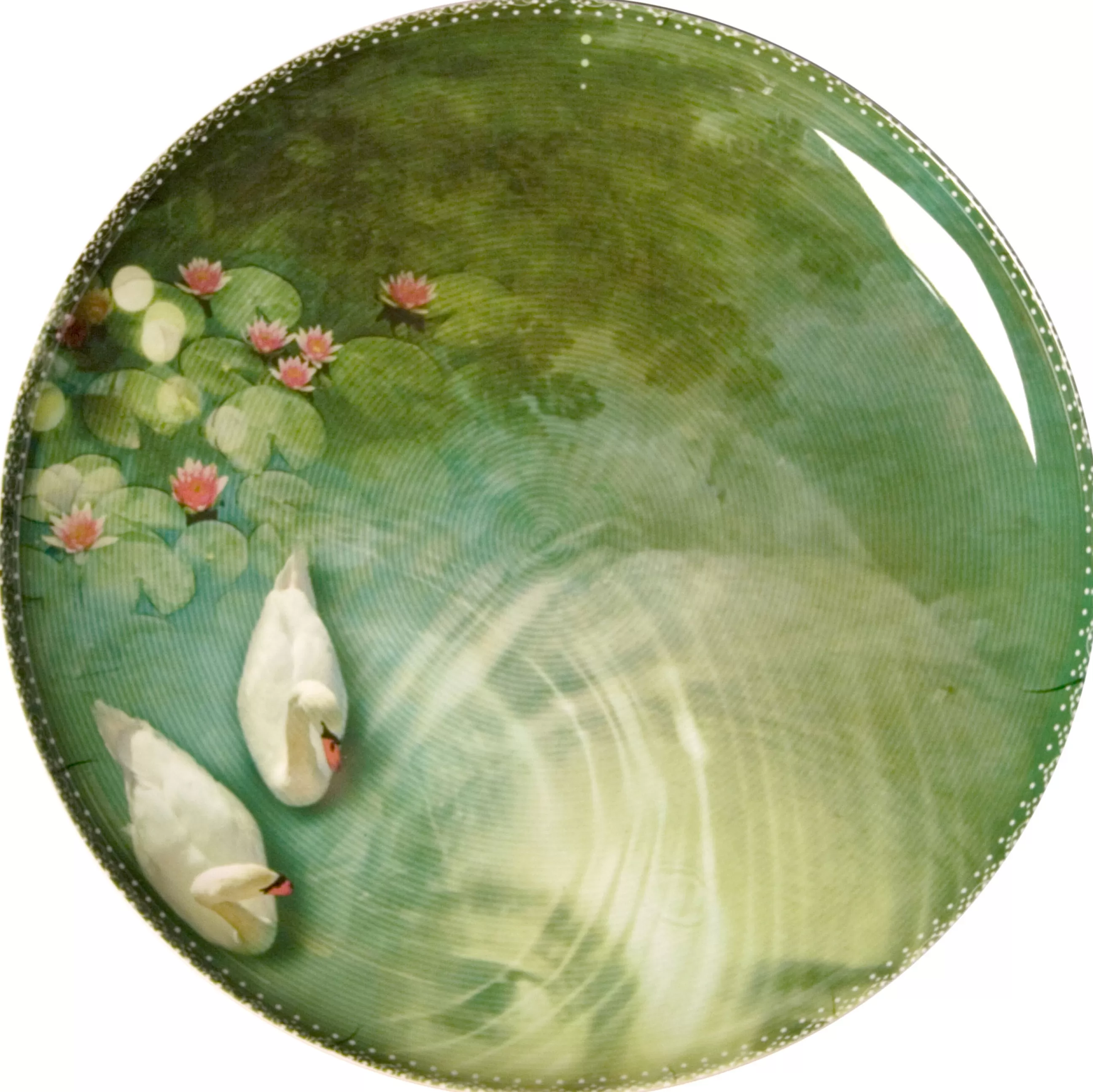 Assiettes>Ibride Assiette Yuan Plastique Vert / Set De 4 - O 25 Cm / Melamine - Noir - Vert