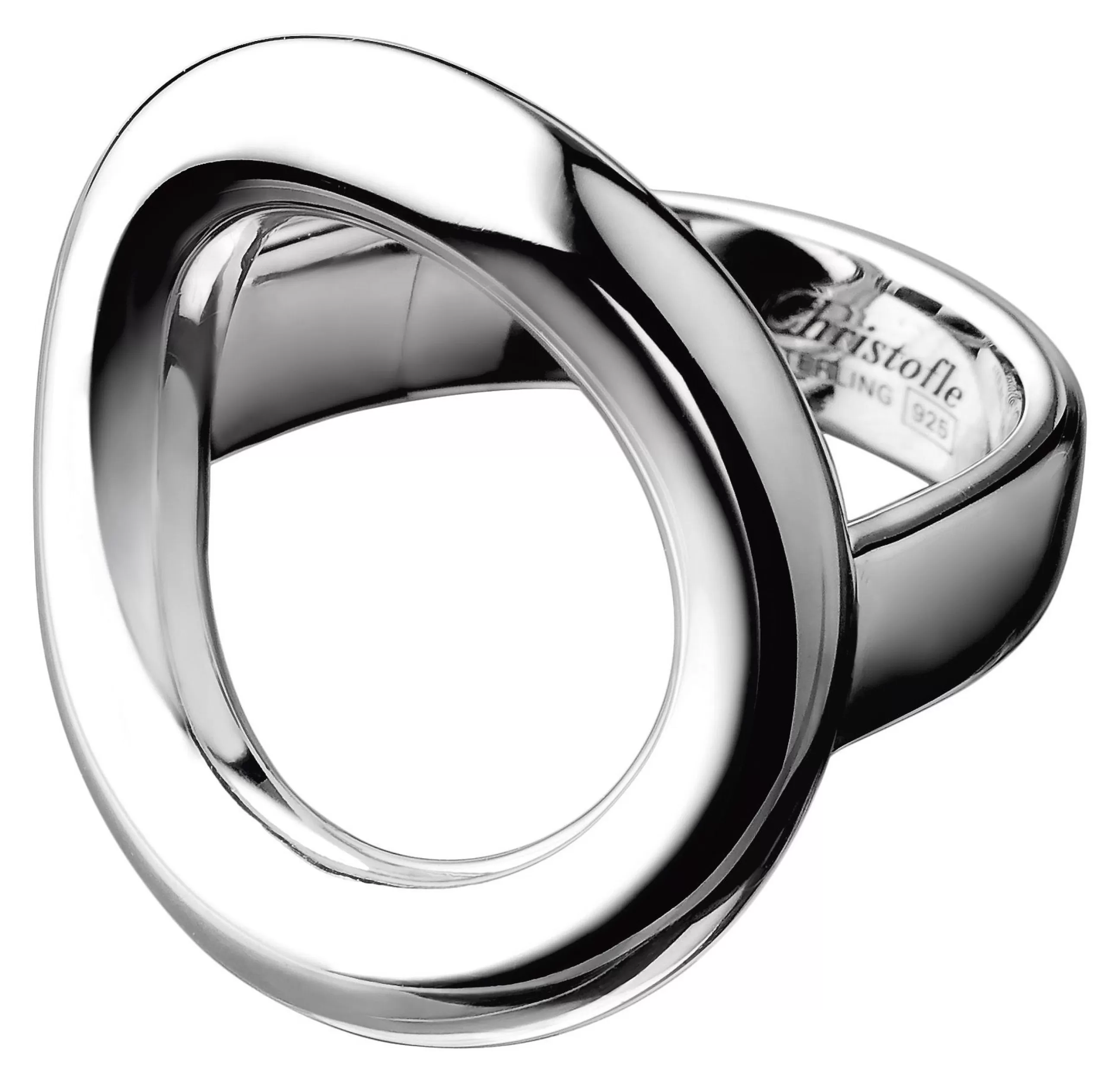 Bijoux Porte Cles>Christofle Bague Collection 925 - Anneau Metal By Andree Putman - Argent