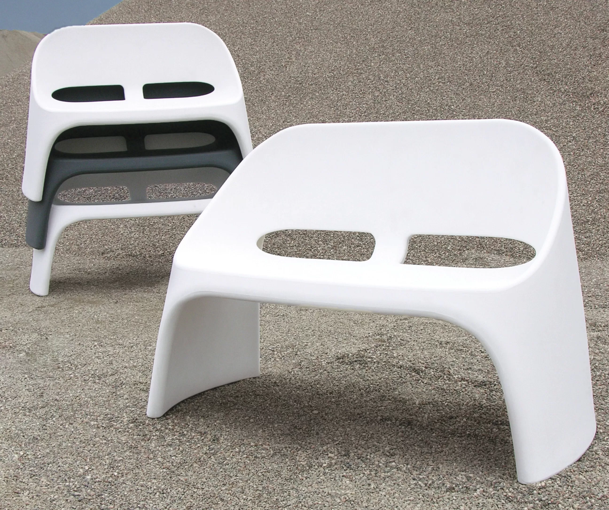 Bancs De Jardin>Slide Banc Avec Dossier Amelie Plastique/ 2 Places - L 120 Cm - Blanc