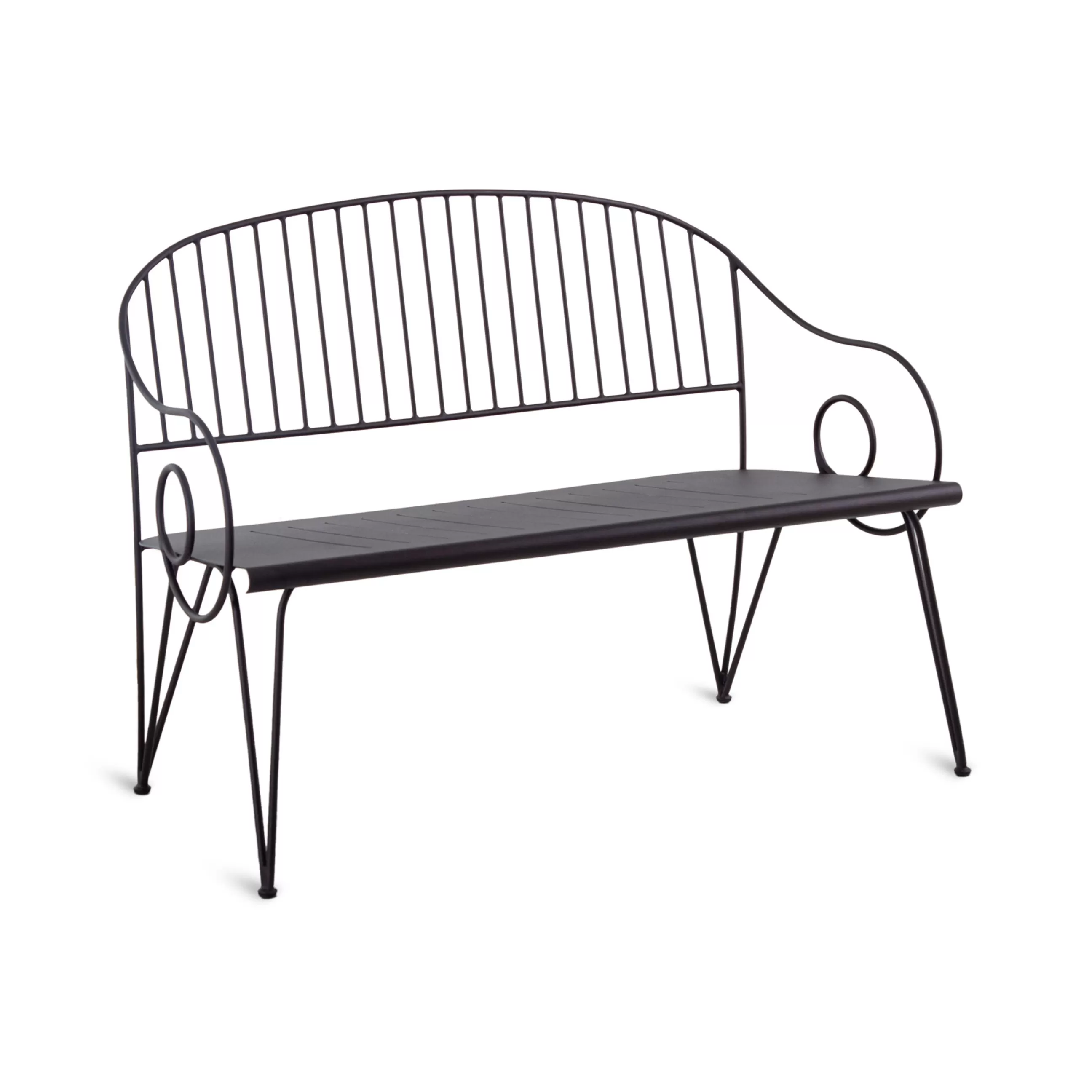 Bancs De Jardin>Unopiu Banc Avec Dossier Ariete Metal;Tissu Blanc / L 127 Cm - Fer / Coussin D'Assise - Blanc Diamante - Bronze