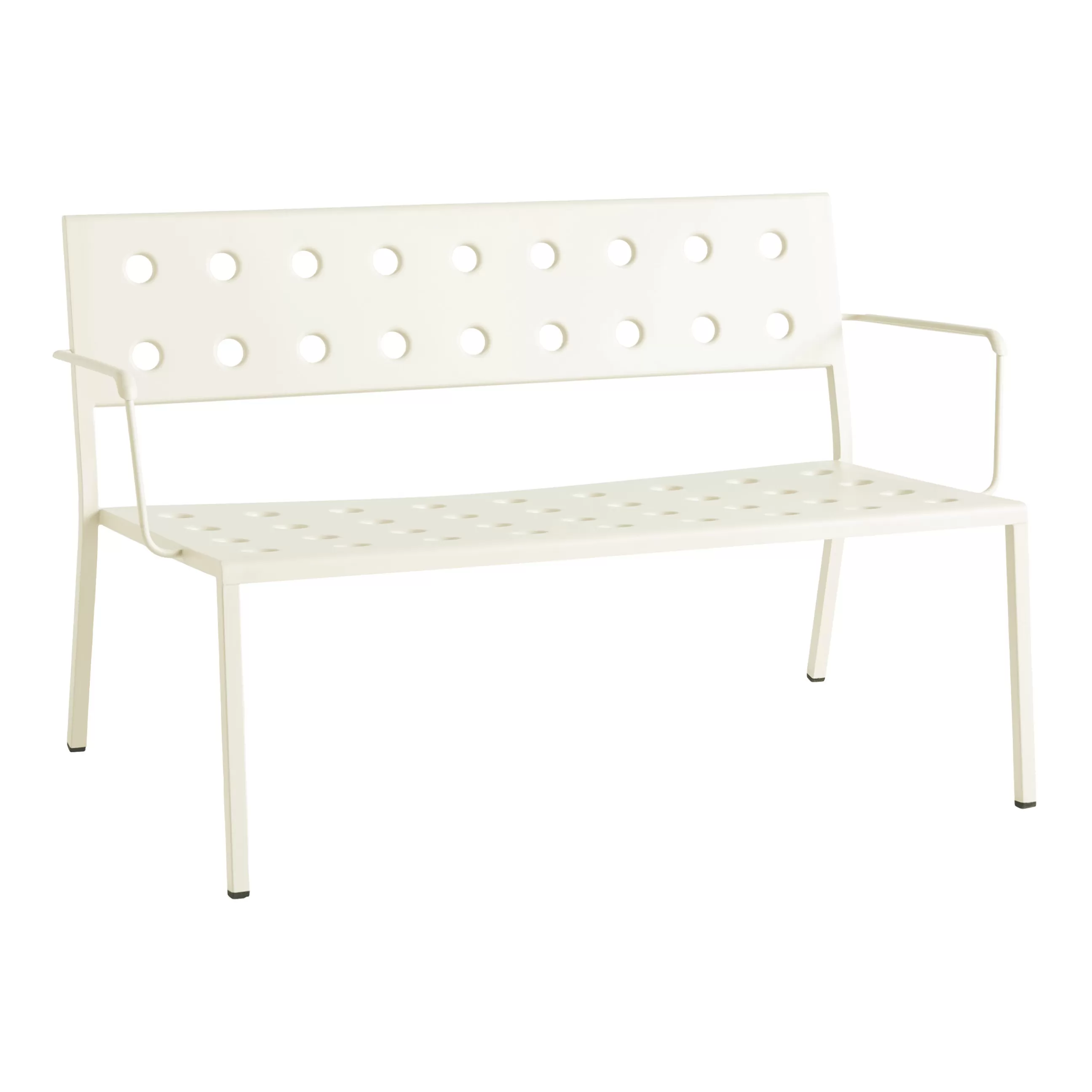 Bancs De Jardin>Hay Banc Avec Dossier Balcony Lounge Metal Beige / Avec Accoudoirs - L 121,5 Cm - Beige Craie