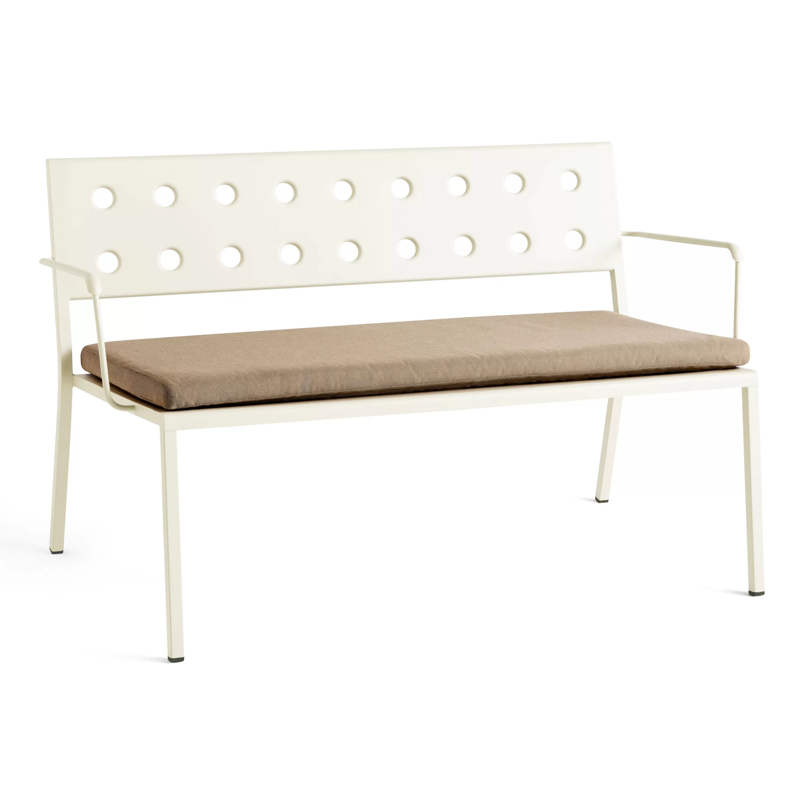 Bancs De Jardin>Hay Banc Avec Dossier Balcony Lounge Metal Beige / Avec Accoudoirs - L 121,5 Cm - Beige Craie