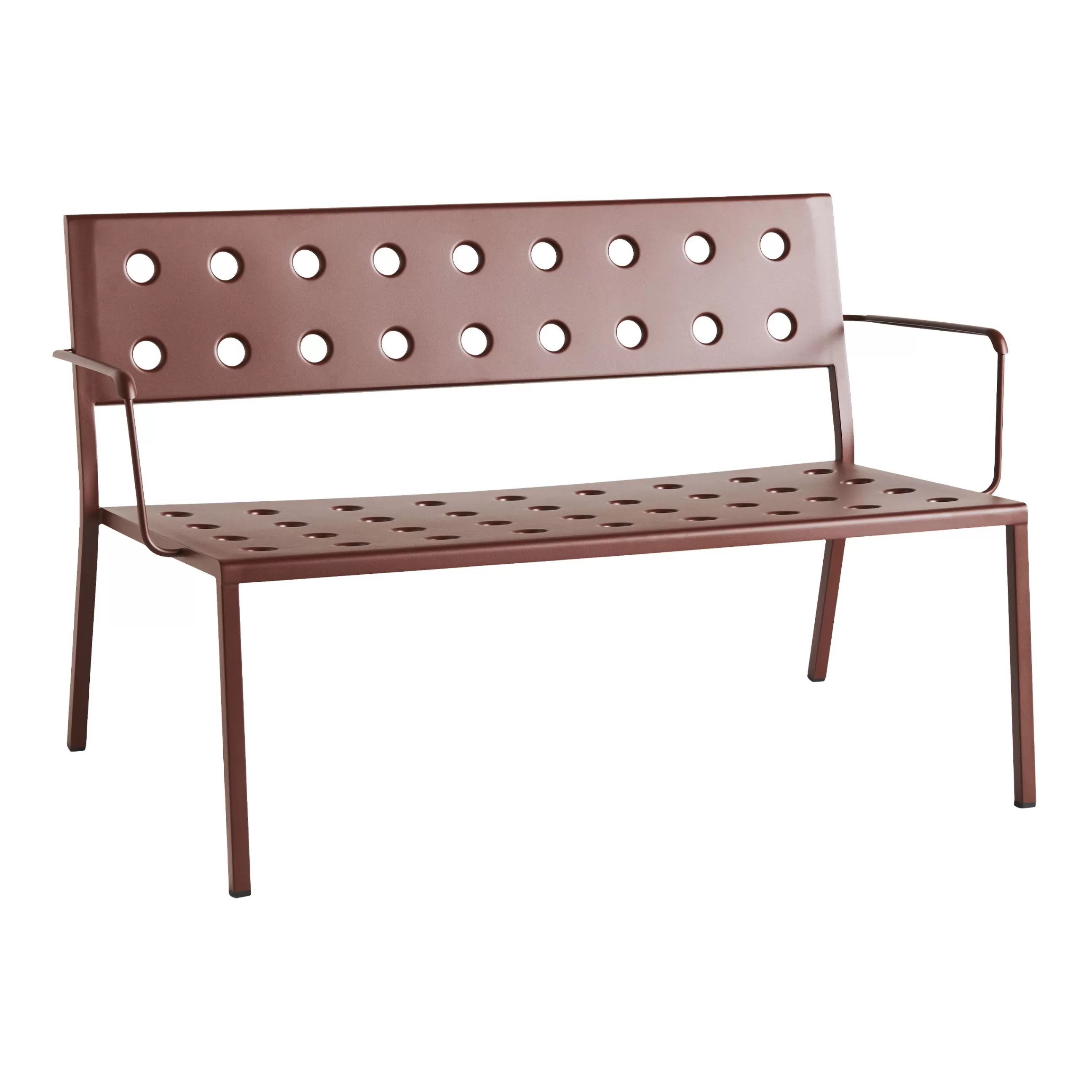 Bancs De Jardin>Hay Banc Avec Dossier Balcony Lounge Metal Rouge / Avec Accoudoirs - L 121,5 Cm - Rouge Oxyde