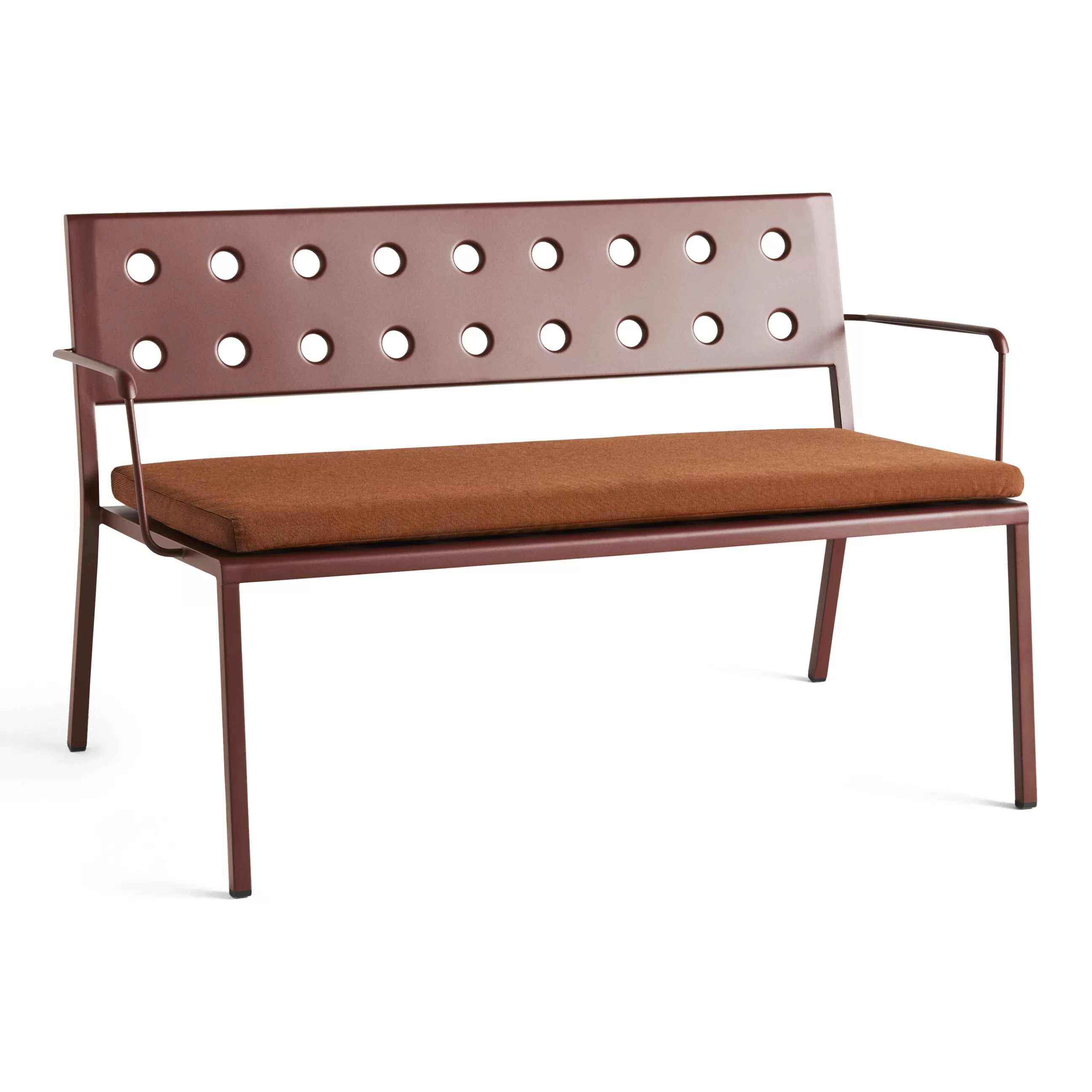 Bancs De Jardin>Hay Banc Avec Dossier Balcony Lounge Metal Rouge / Avec Accoudoirs - L 121,5 Cm - Rouge Oxyde