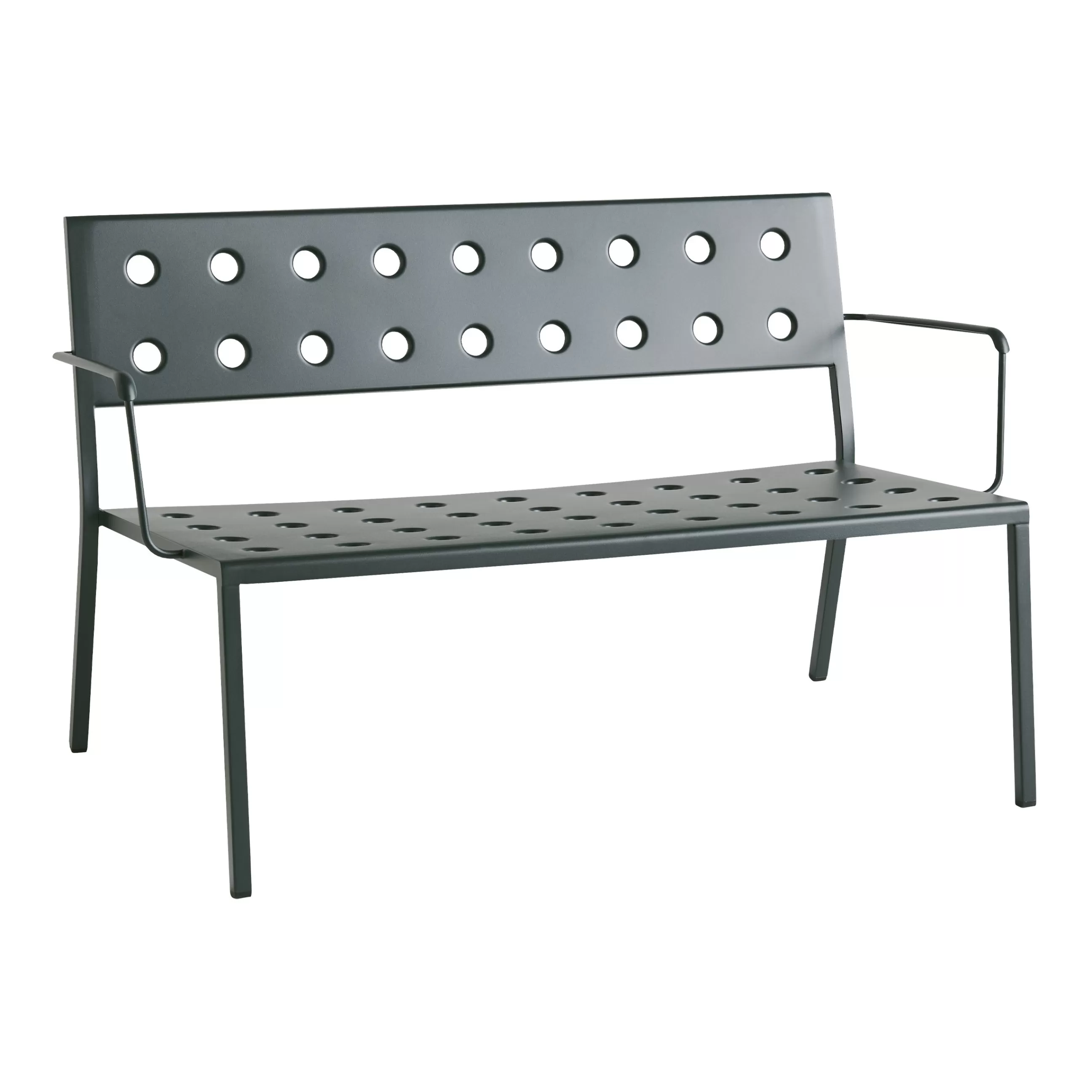 Bancs De Jardin>Hay Banc Avec Dossier Balcony Lounge Metal Vert / Avec Accoudoirs - L 121,5 Cm - Vert Foret