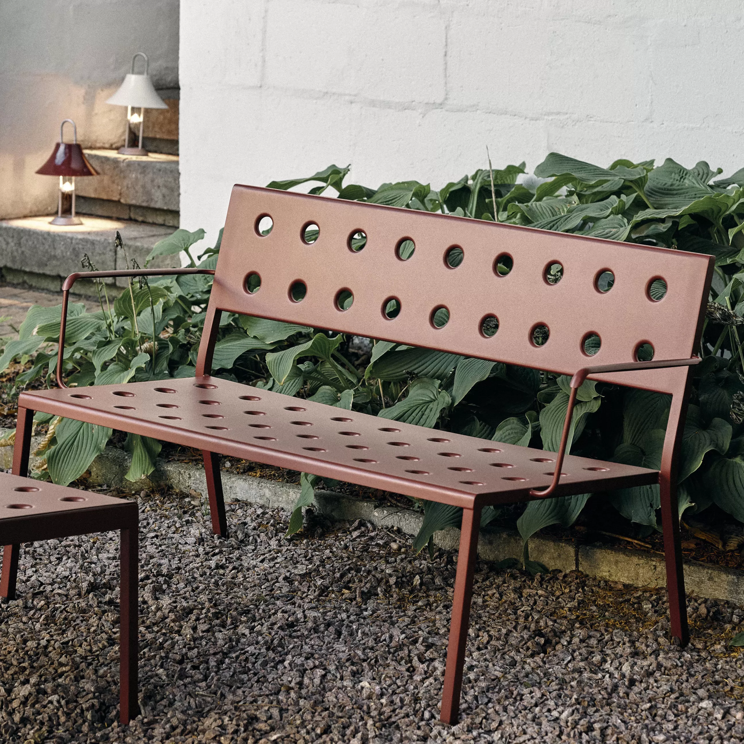 Bancs De Jardin>Hay Banc Avec Dossier Balcony Lounge Metal Vert / Avec Accoudoirs - L 121,5 Cm - Vert Foret