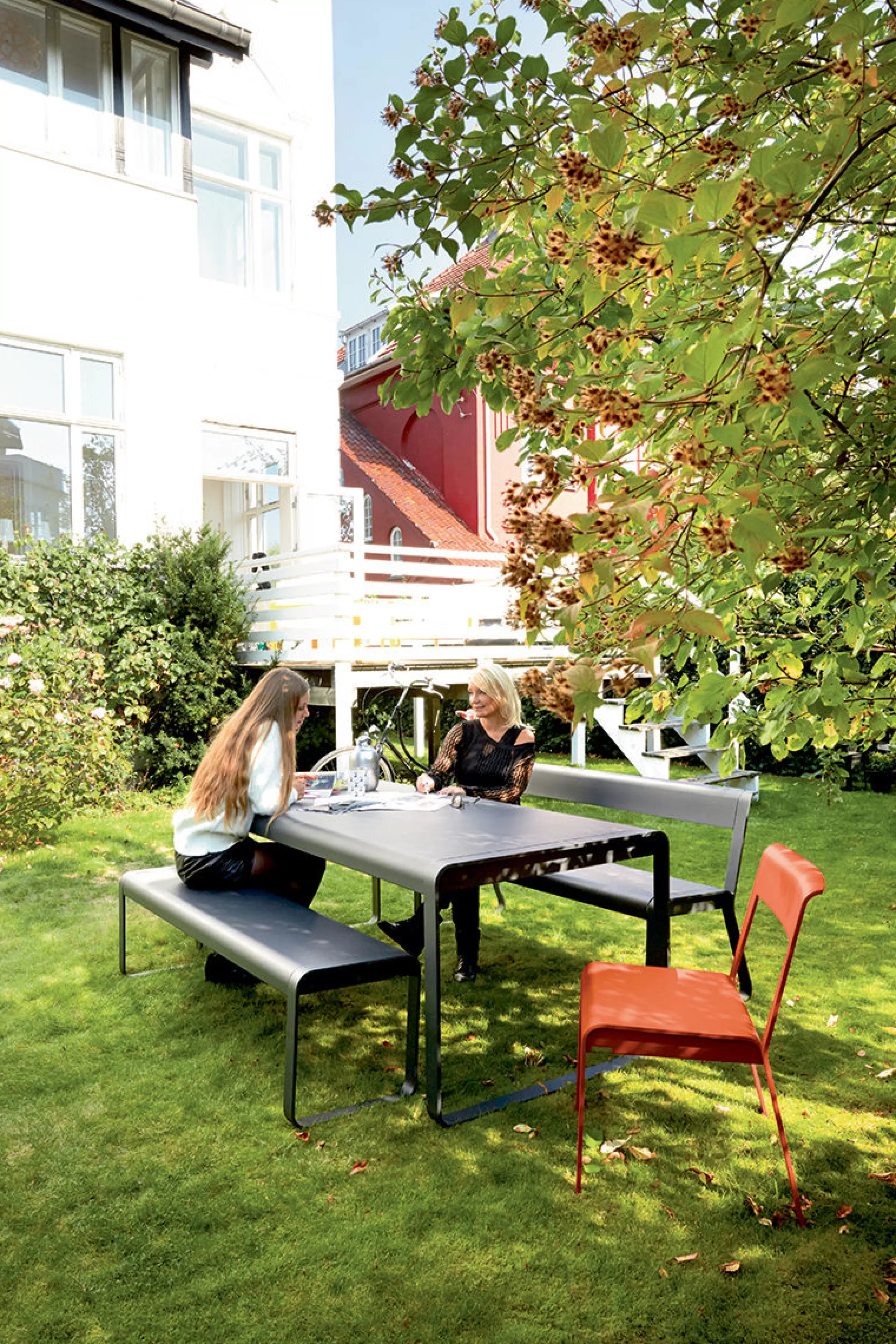 Bancs>Fermob Banc Avec Dossier Bellevie Metal Beige / L 161 Cm - 4 Places - Muscade