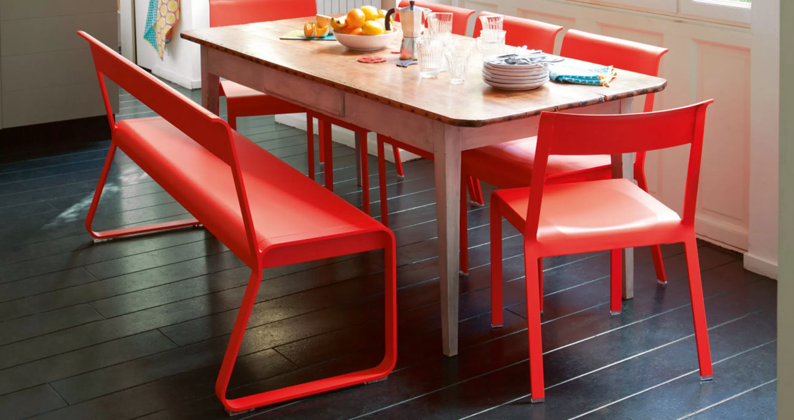 Bancs>Fermob Banc Avec Dossier Bellevie Metal Beige / L 161 Cm - 4 Places - Muscade