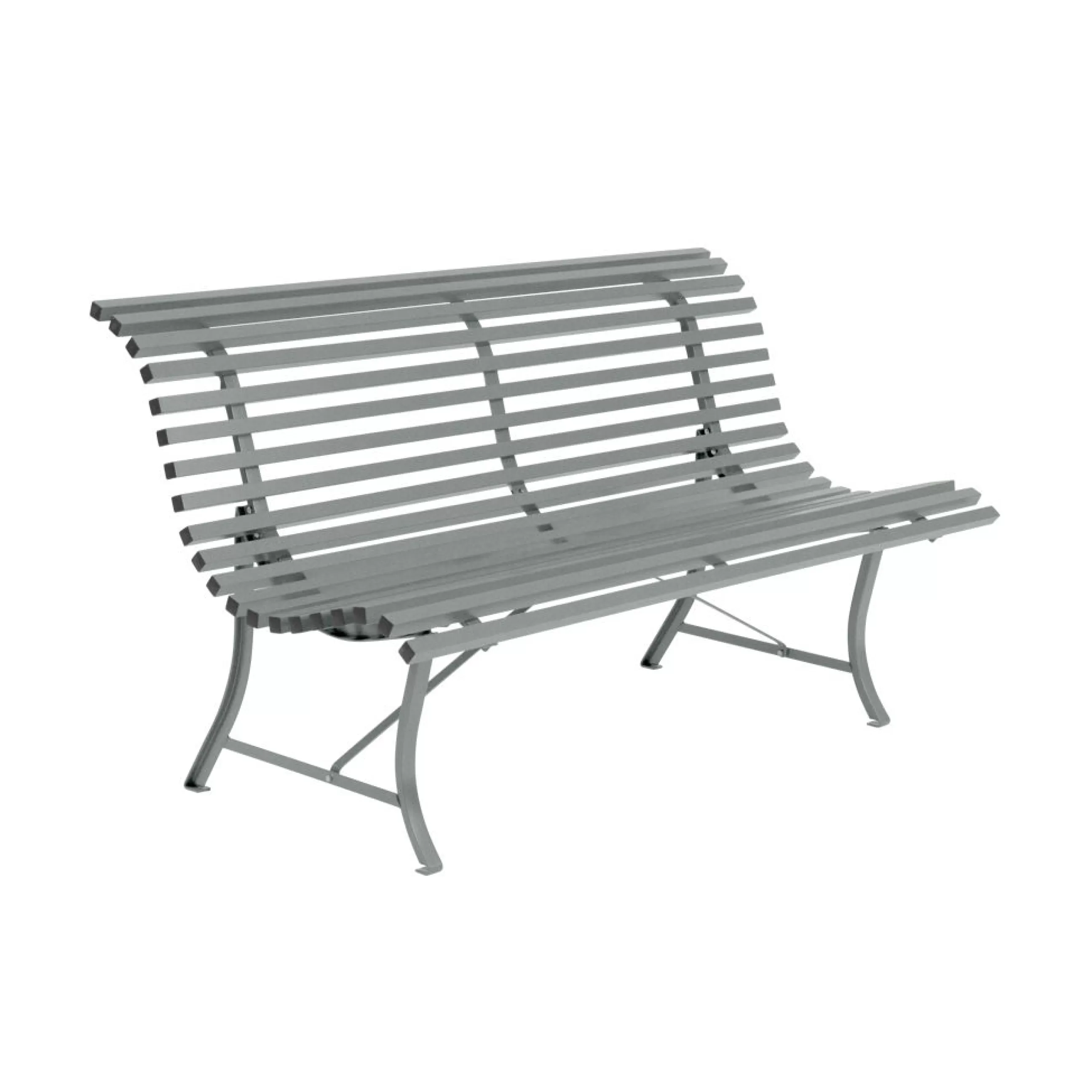 Bancs>Fermob Banc Avec Dossier Louisiane Metal Gris / L 150 Cm - Gris Lapilli