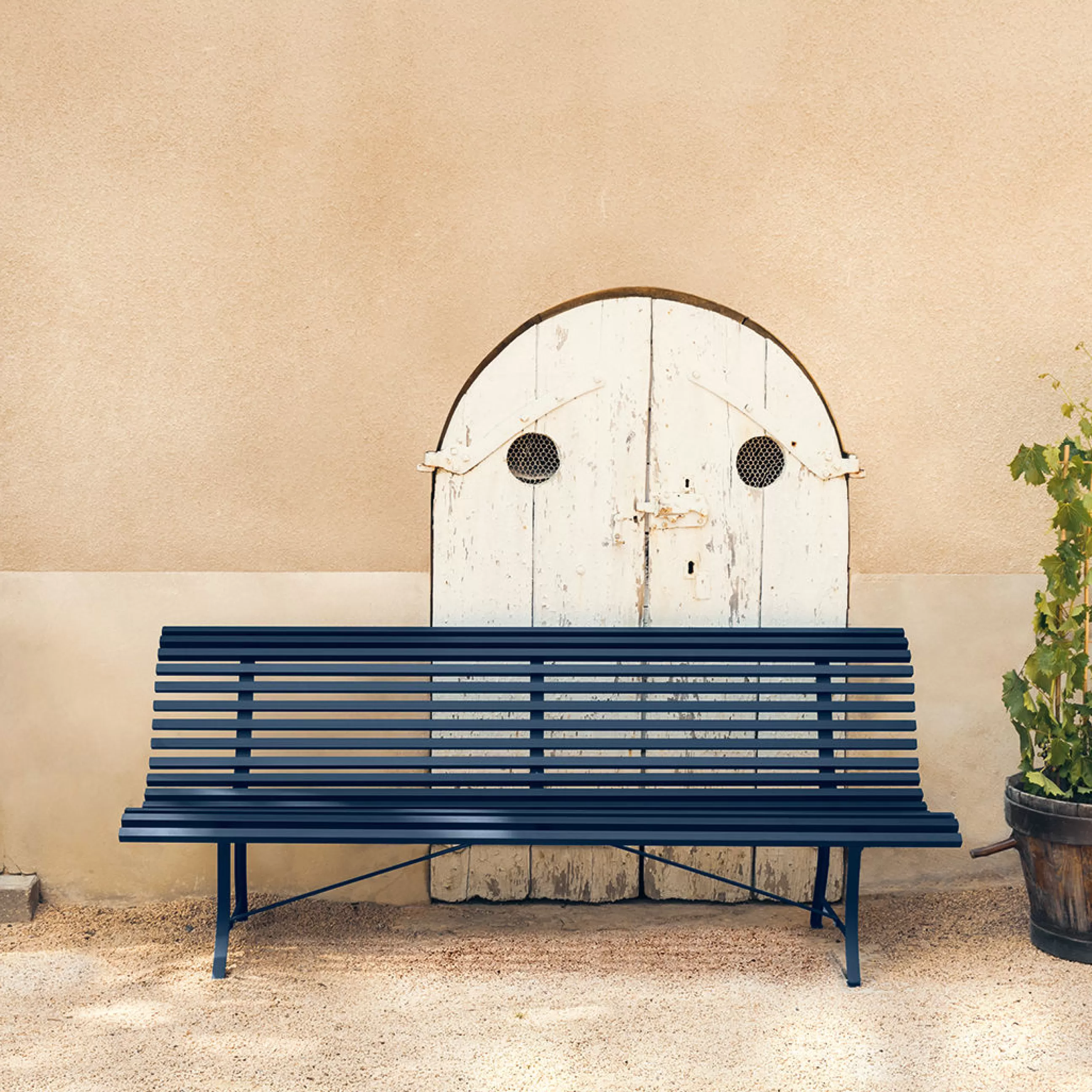 Bancs De Jardin>Fermob Banc Avec Dossier Louisiane Metal Jaune / L 200 Cm - Miel Texture