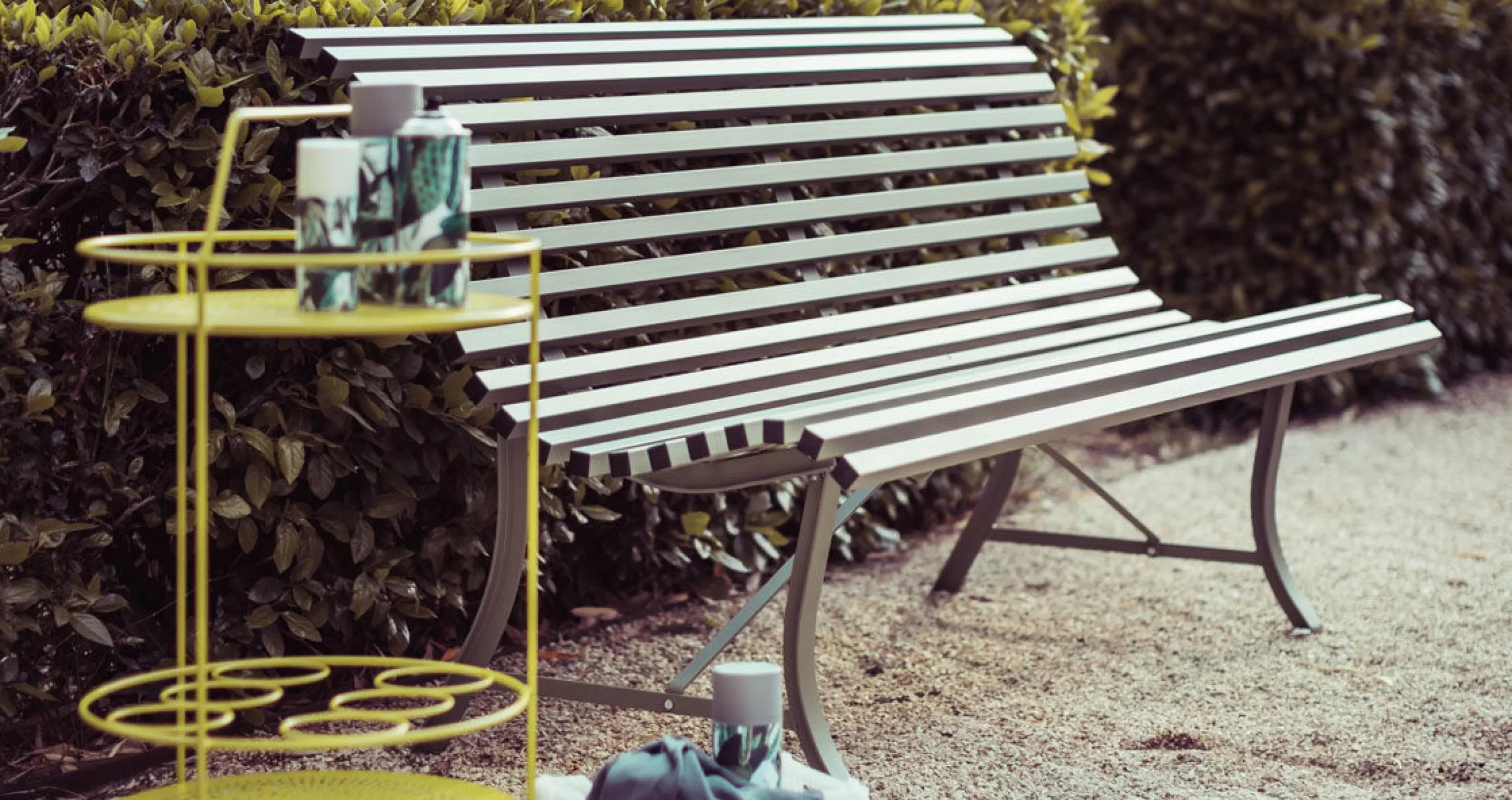Bancs De Jardin>Fermob Banc Avec Dossier Louisiane Metal Vert Gris / L 150 Cm - Metal - Romarin
