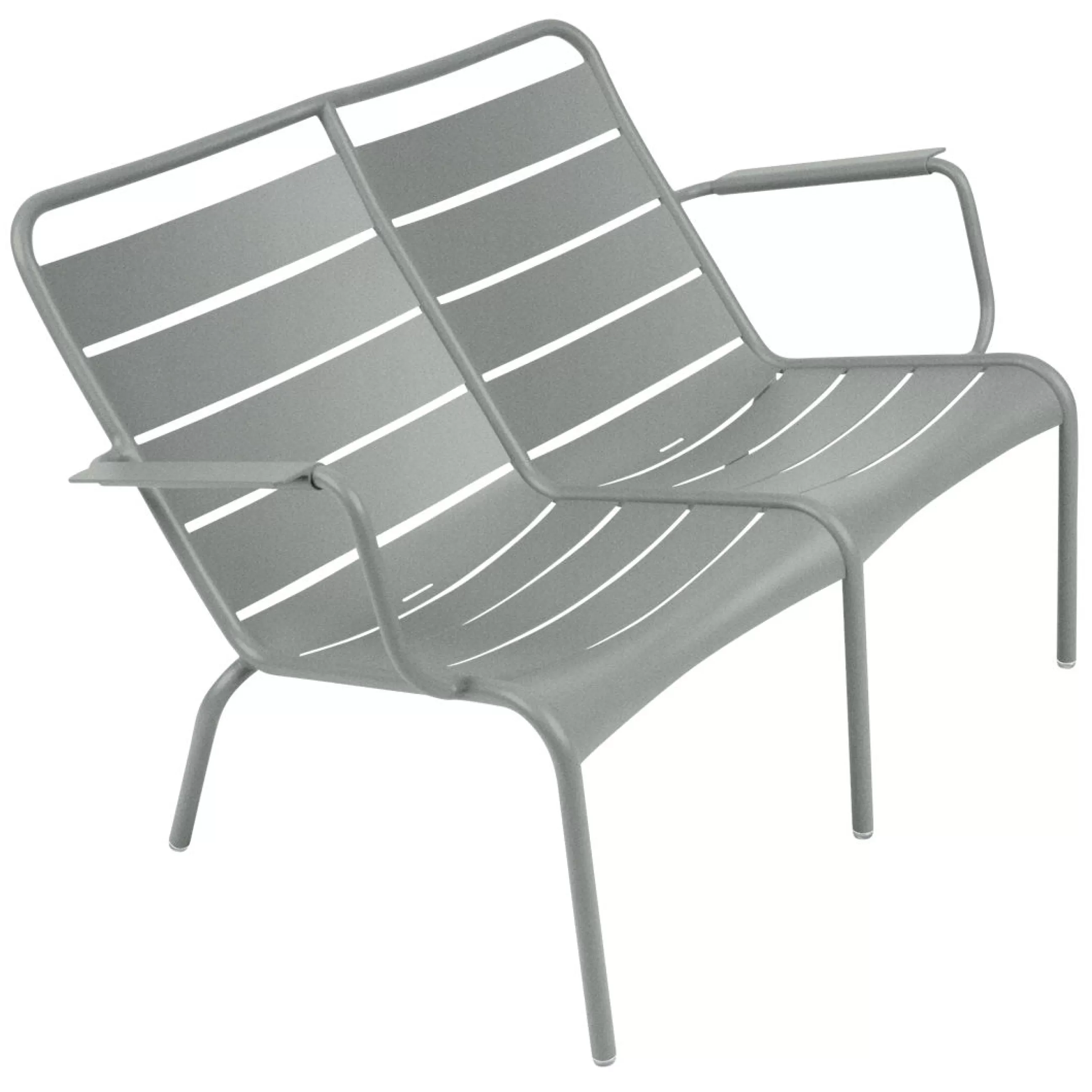 Bancs De Jardin>Fermob Banc Avec Dossier Luxembourg Duo Metal Gris / 2 Places - L 119 Cm - Gris Lapilli