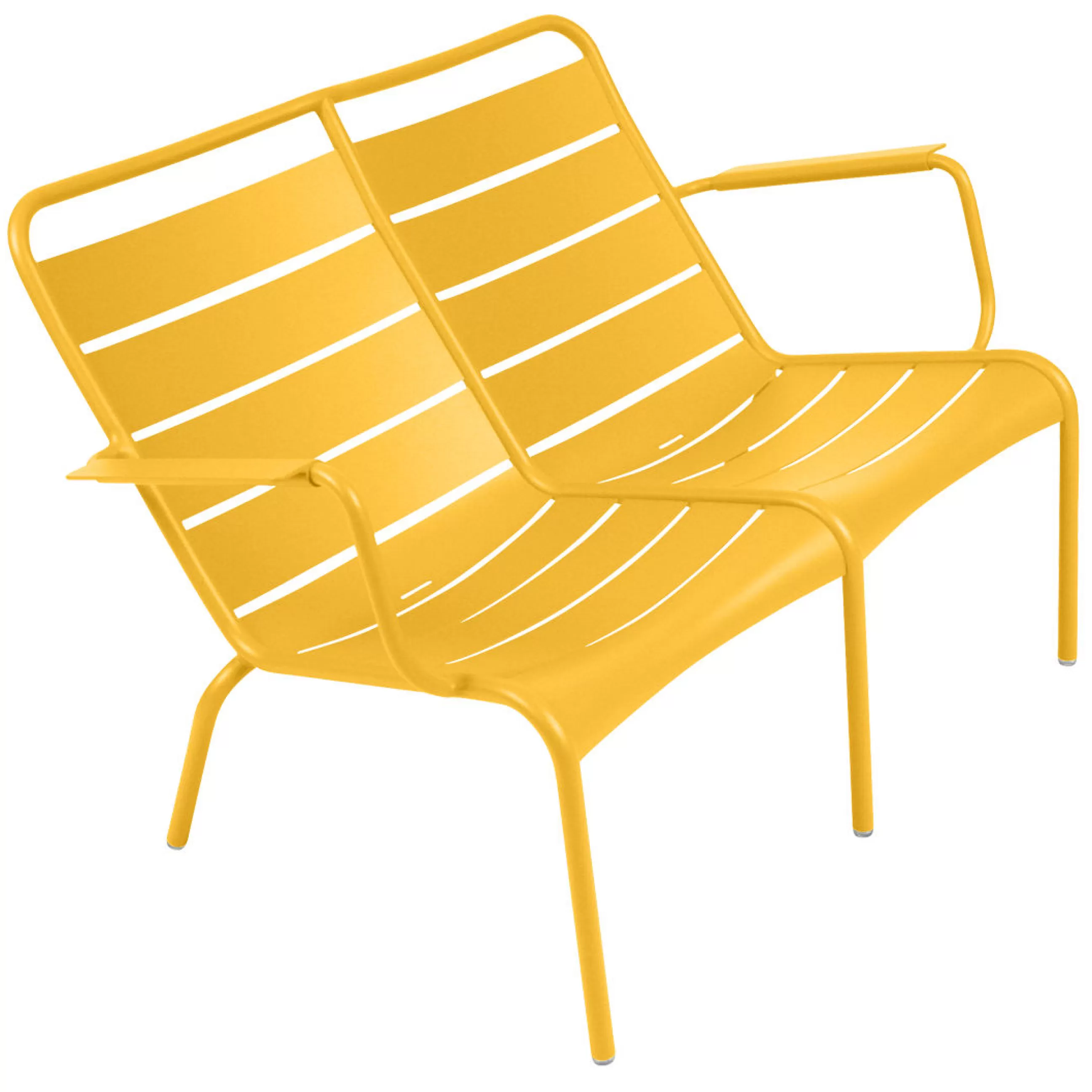 Bancs De Jardin>Fermob Banc Avec Dossier Luxembourg Duo Metal Jaune / 2 Places - L 119 Cm - Miel Texture