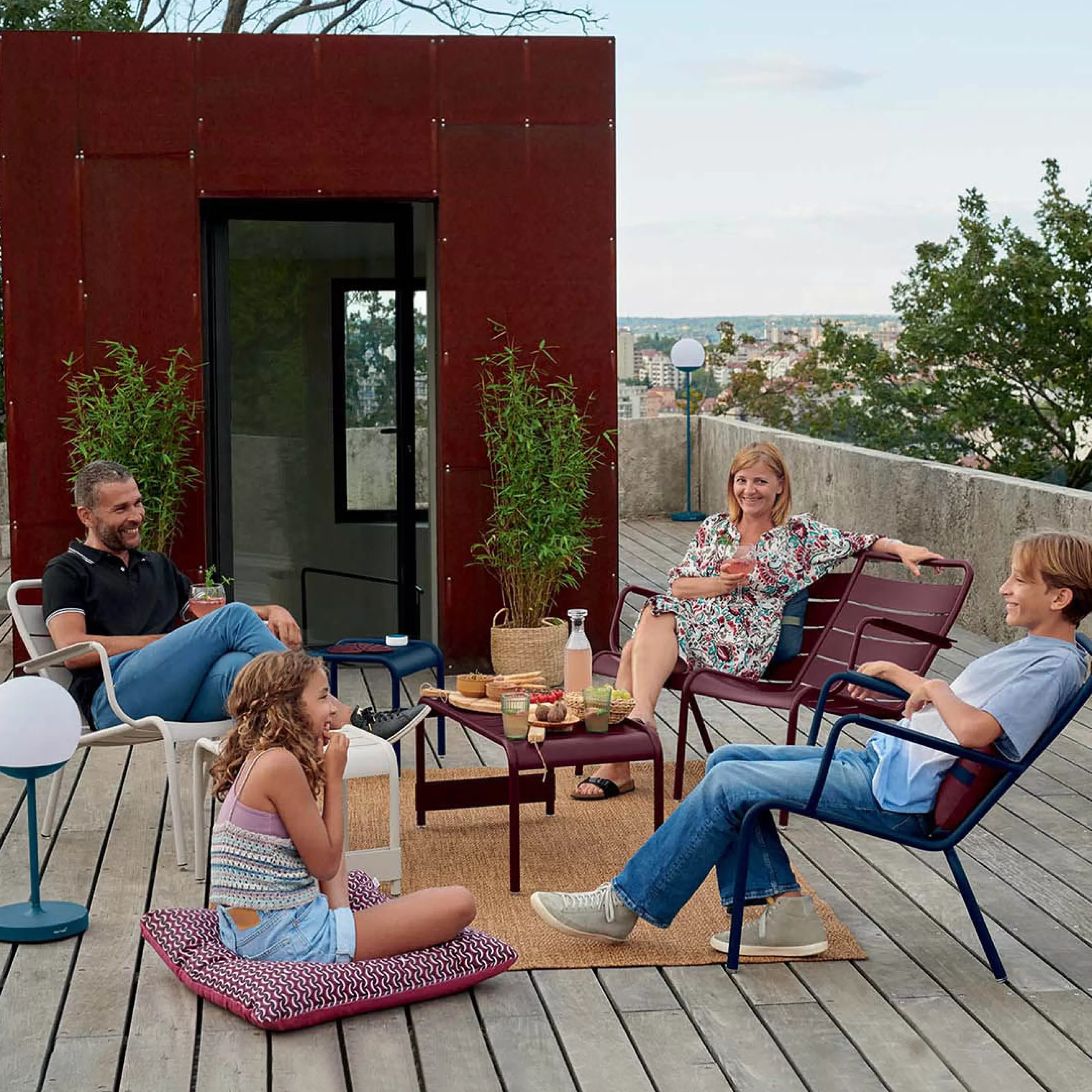 Bancs De Jardin>Fermob Banc Avec Dossier Luxembourg Duo Metal Jaune / 2 Places - L 119 Cm - Miel Texture